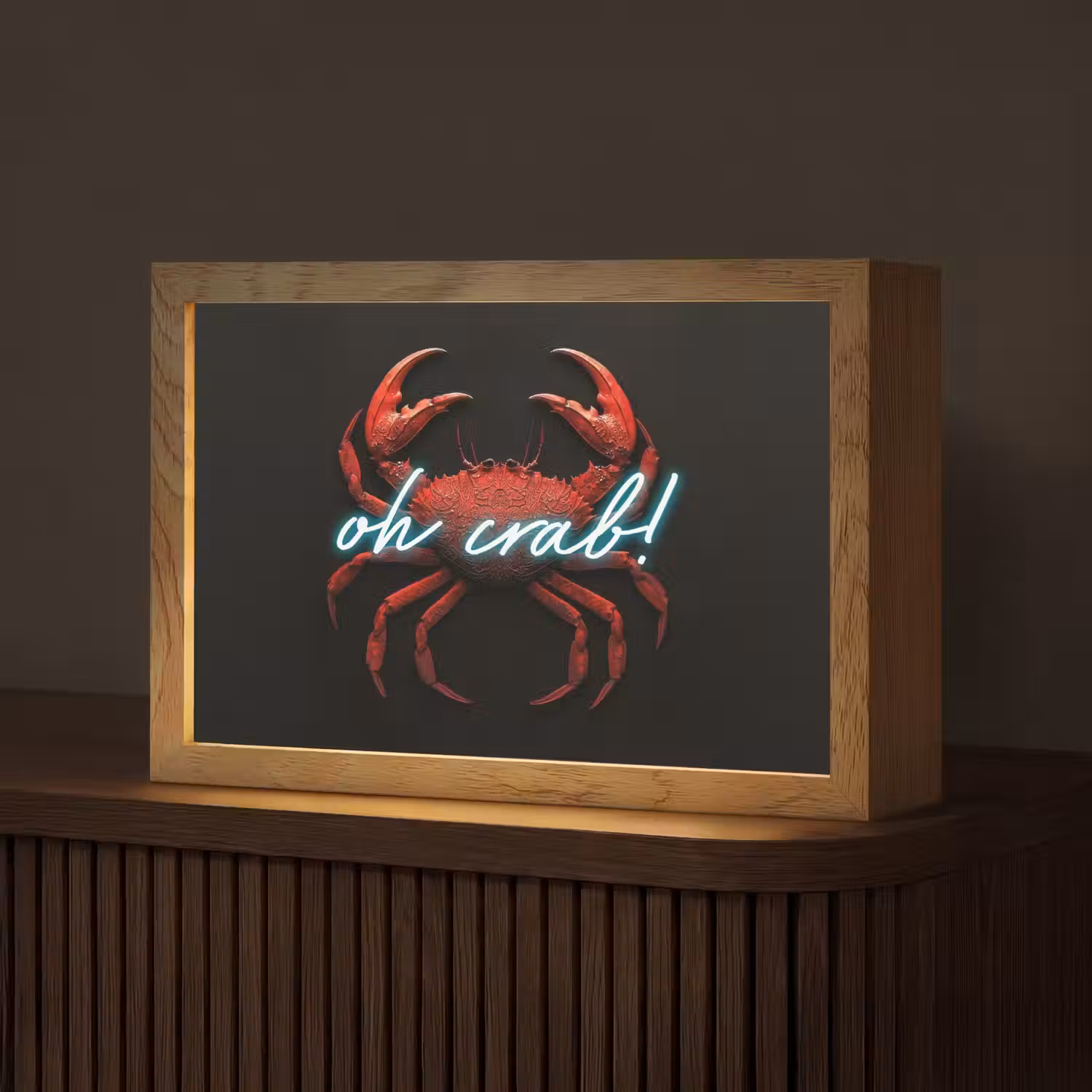 Krab - Rood - Neon - Quote Light Box met kabel (Tafellamp) klein -z3d_website