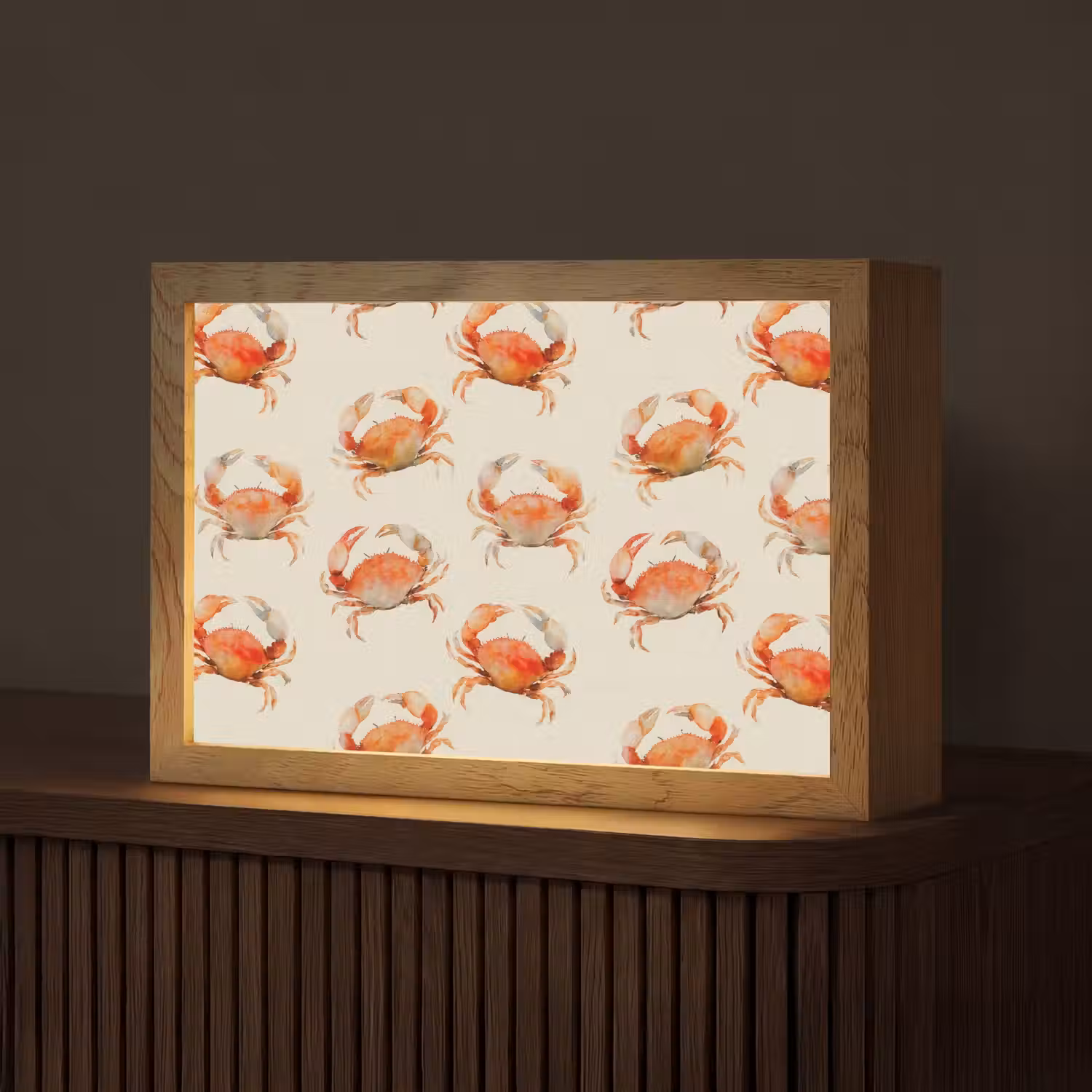 Krabben - Patroon - Oranje Light Box met kabel (Tafellamp) klein 924 -z3d_website