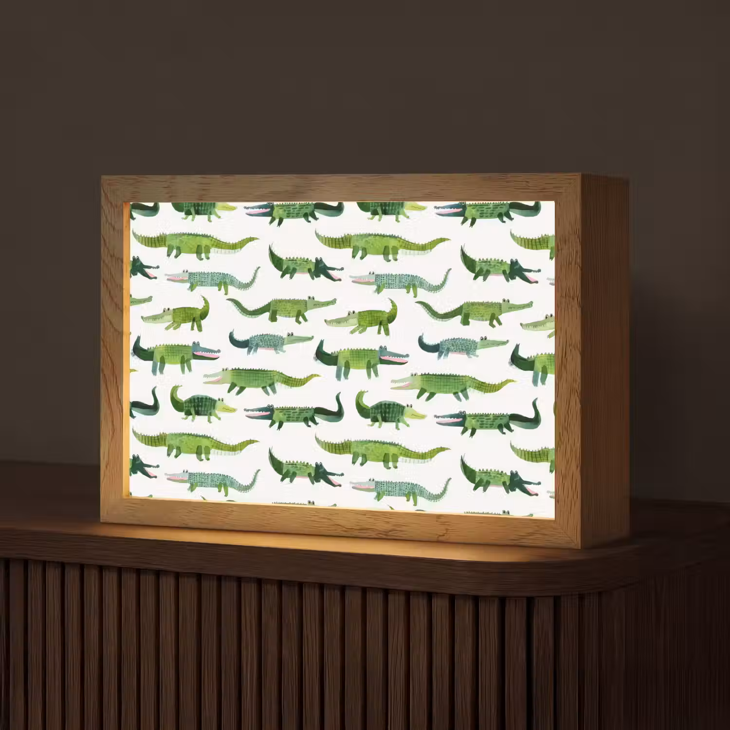 krokodillen - Speels - Groen Light Box met kabel (Tafellamp) klein 924 -z3d_website