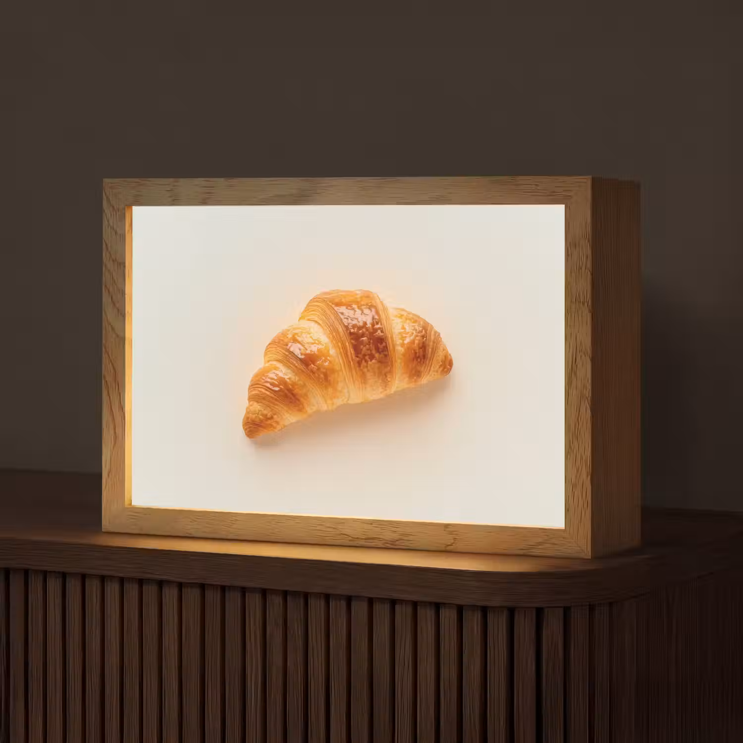 Croissant - Brood - Beige Light Box met kabel (Tafellamp) klein -z3d_website