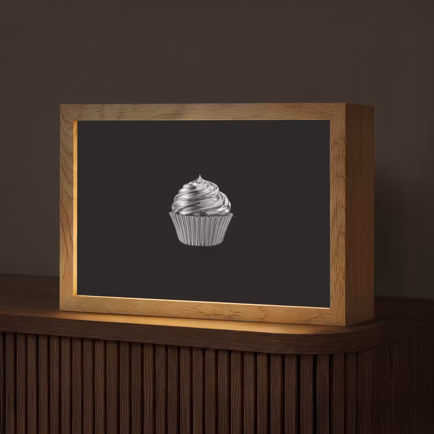 Cupcake - Luxueus - Zilver Light Box met kabel (Tafellamp) klein -z3d_website