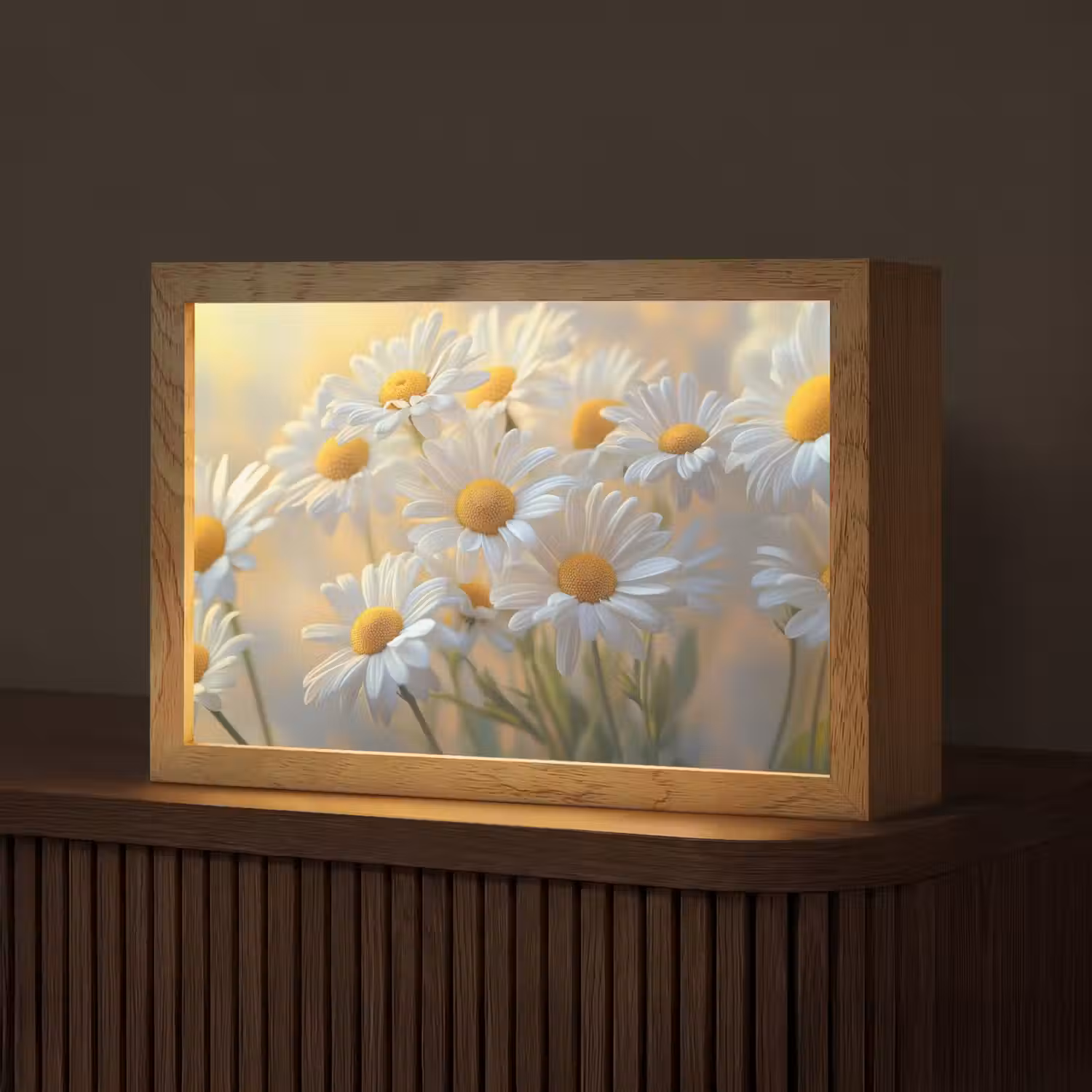 Madeliefjes - Wit - Zonlicht Light Box met kabel (Tafellamp) klein -z3d_website