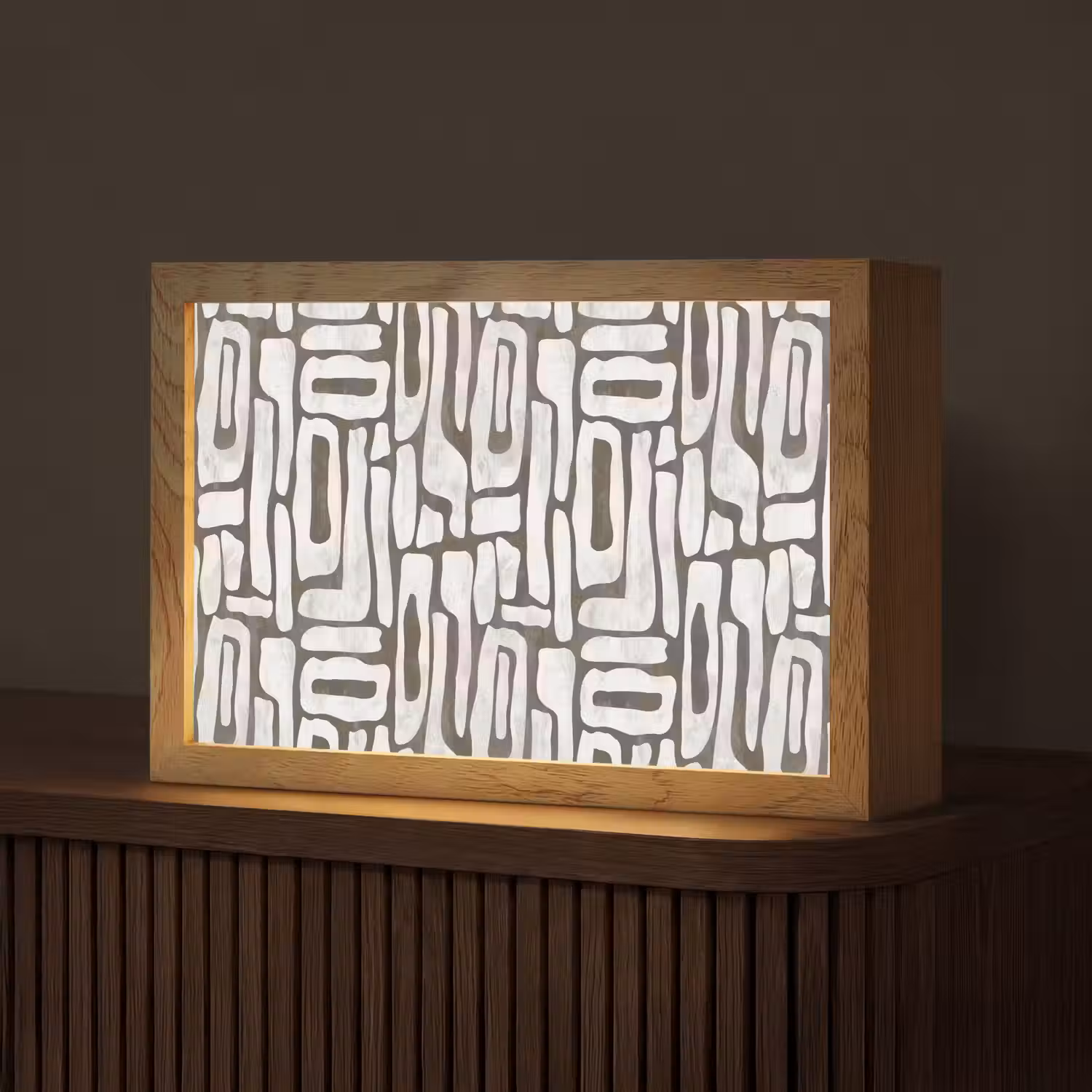 Donker - Wit - Abstract Light Box met kabel (Tafellamp) klein 924 -z3d_website