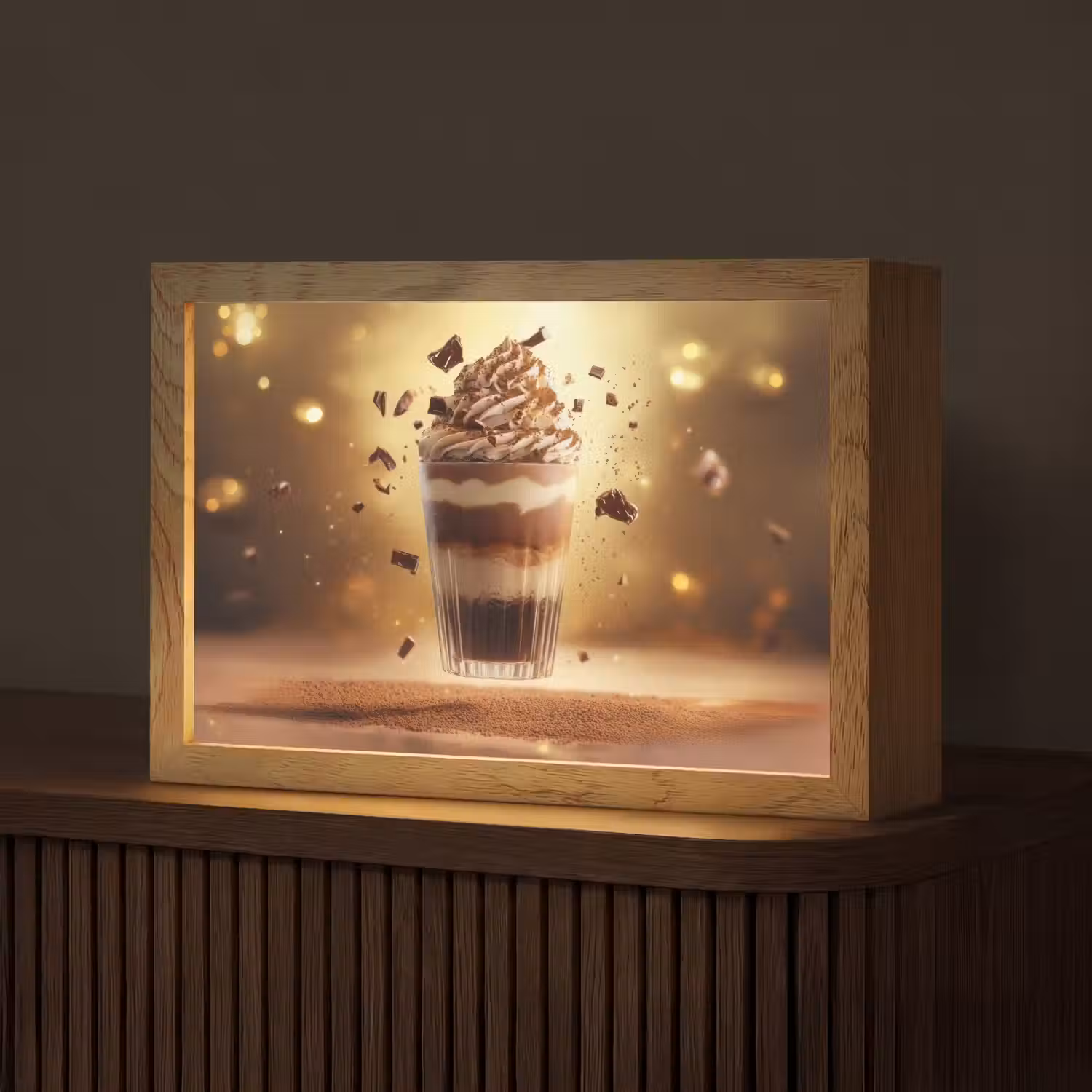 Dessert - Chocolade - Zoet - Eten Light Box met kabel (Tafellamp) klein -z3d_website