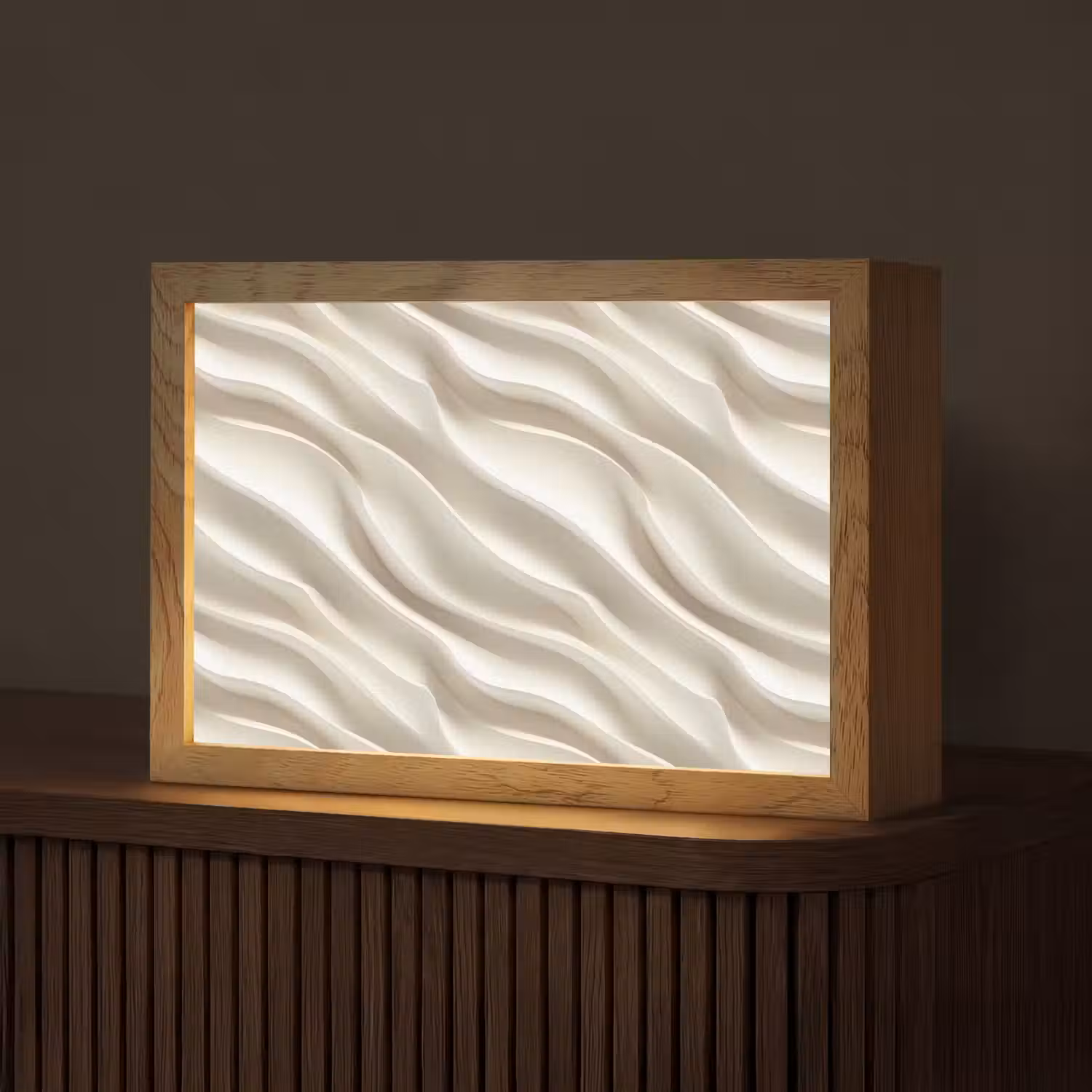 Diagonaal - Golven - Crème Light Box met kabel (Tafellamp) klein 924 -z3d_website