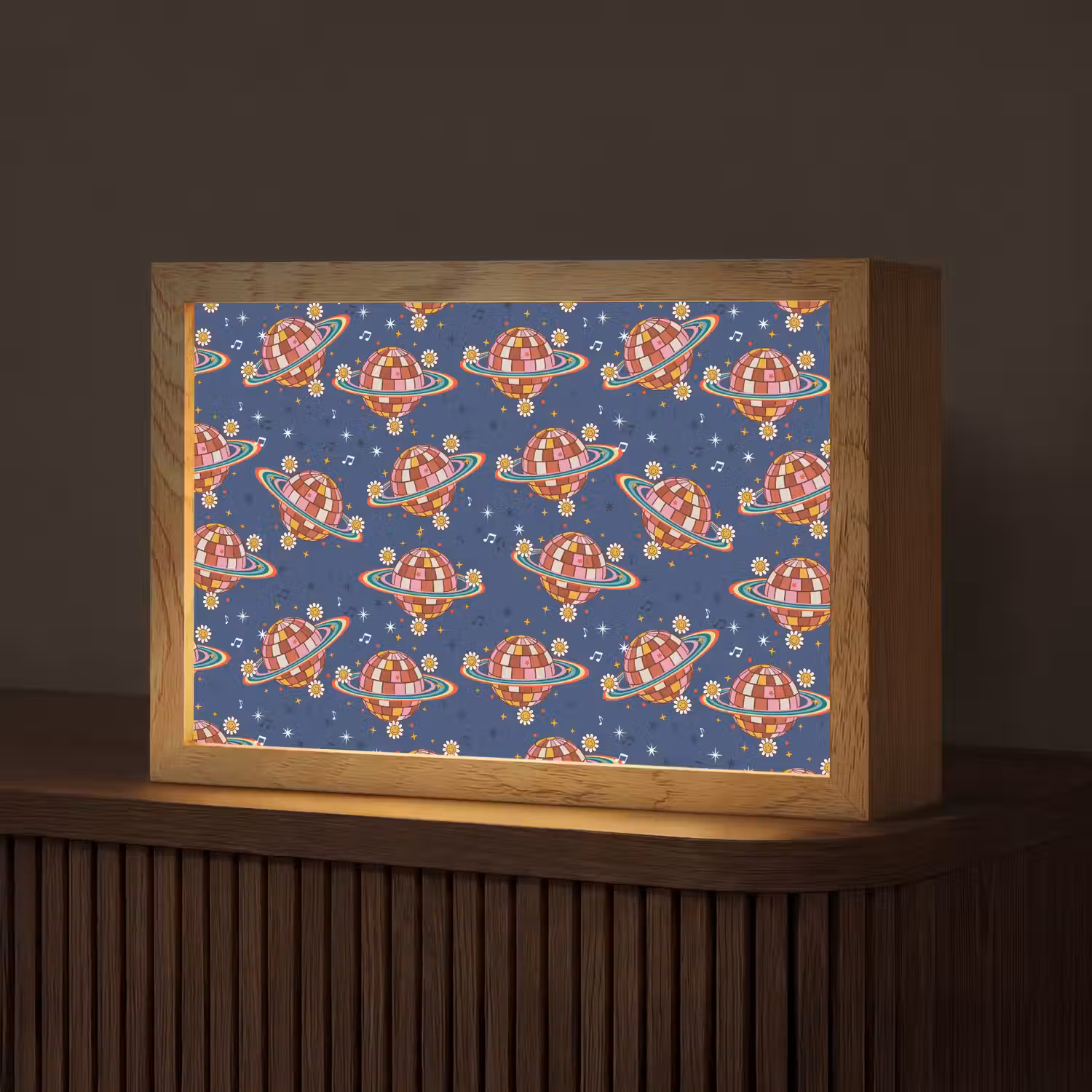 Disco - Blauw - Patroon Light Box met kabel (Tafellamp) klein 924 -z3d_website