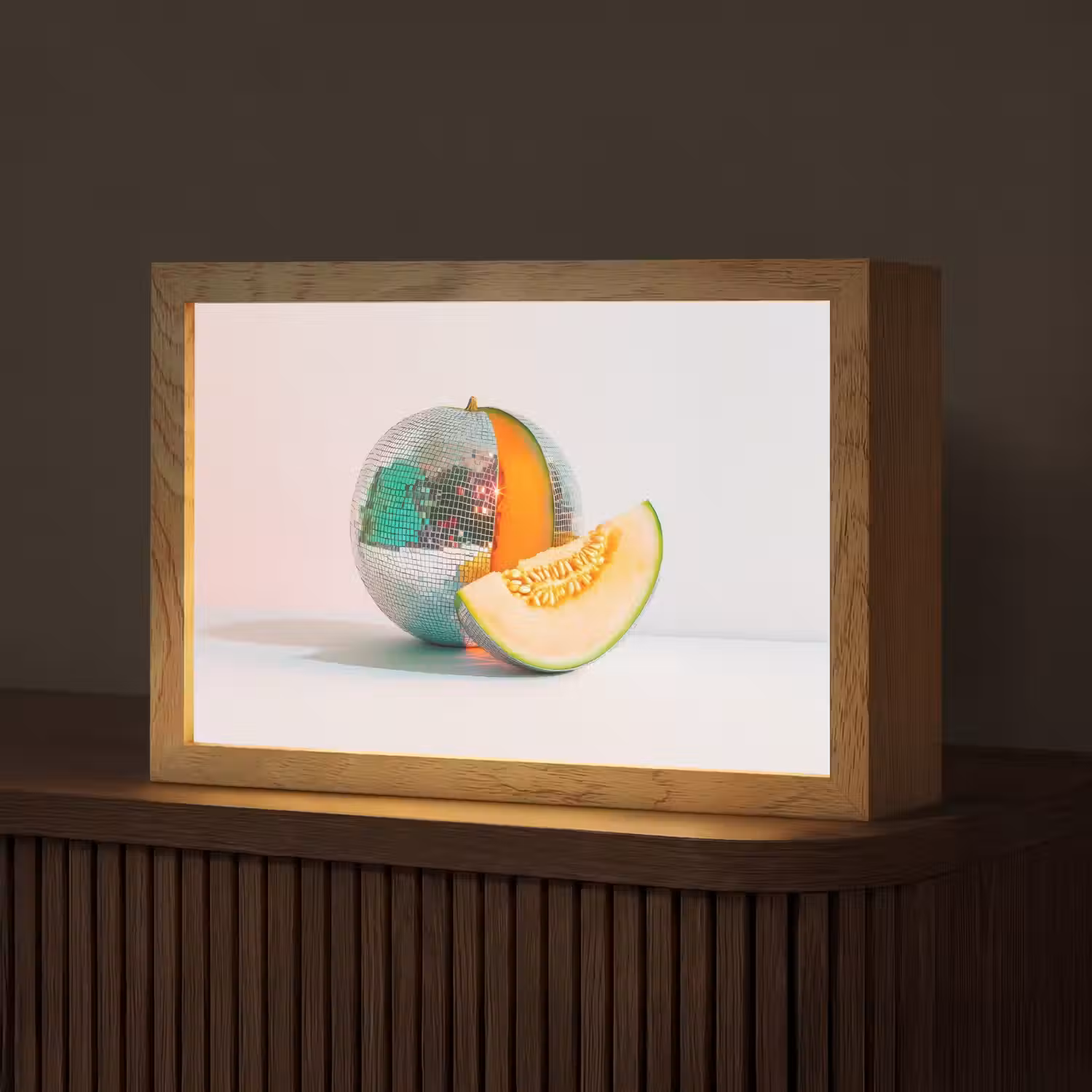 Disco - Discobal - Meloen - Pastel Light Box met kabel (Tafellamp) klein -z3d_website