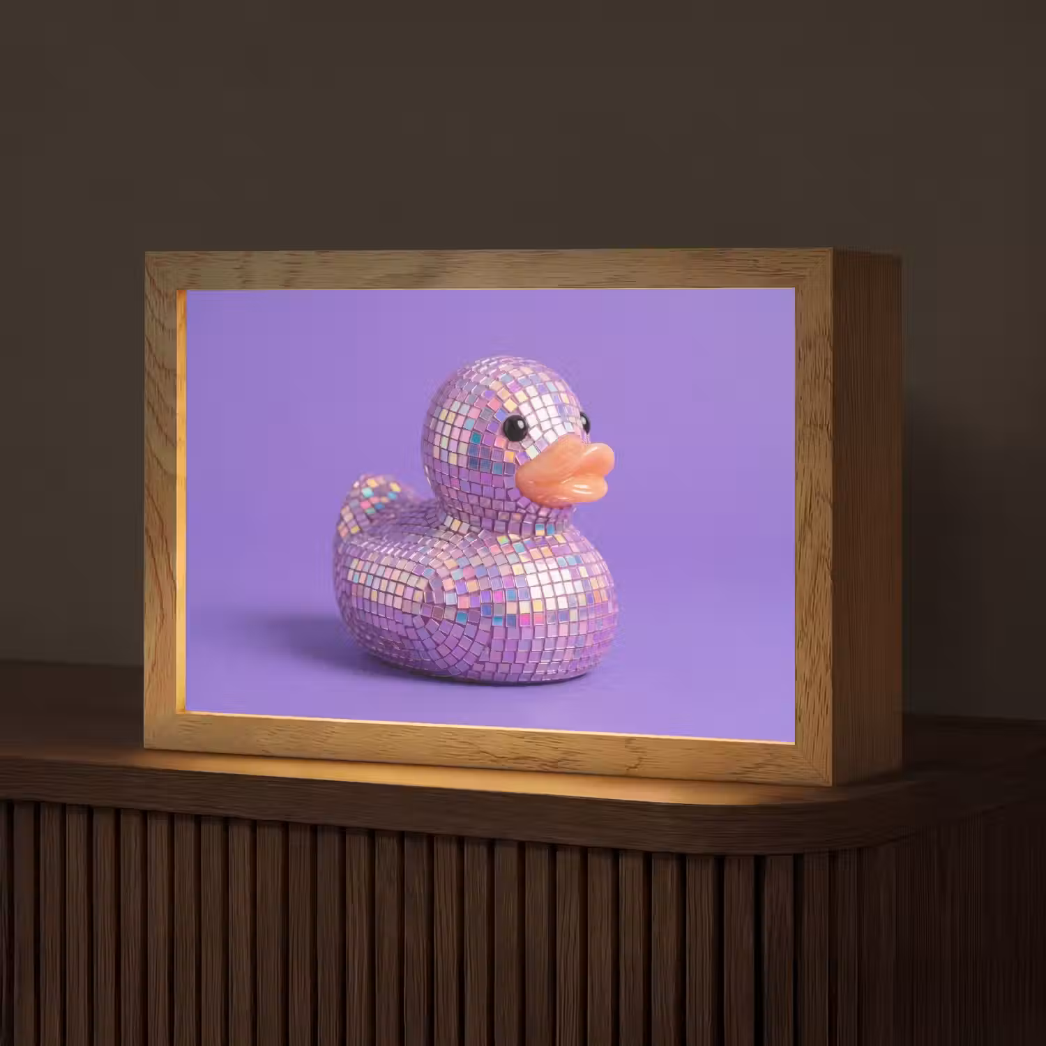Disco - Eend - Paars Light Box met kabel (Tafellamp) klein -z3d_website
