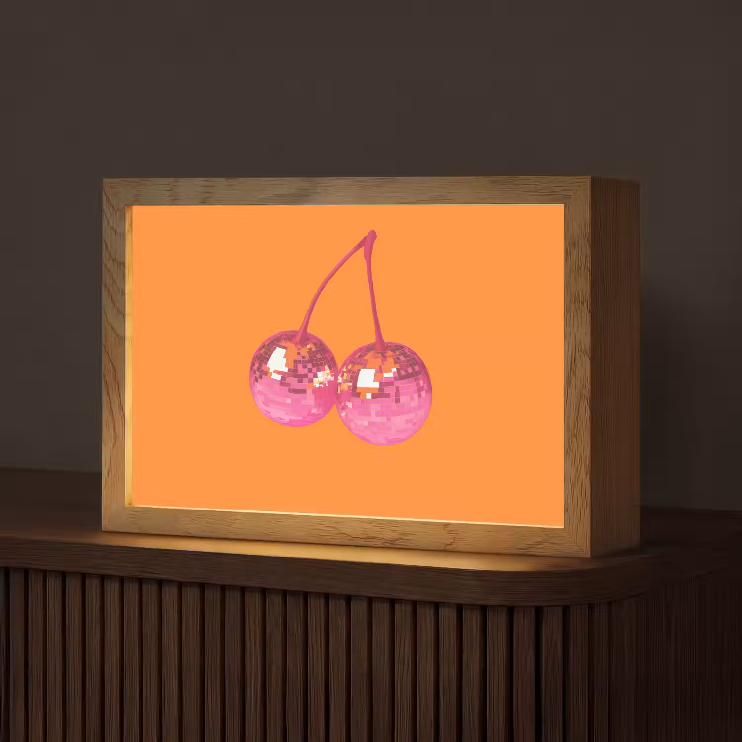 Discoballen - Kers - Spiegels - Roze Light Box met kabel (Tafellamp) klein -z3d_website