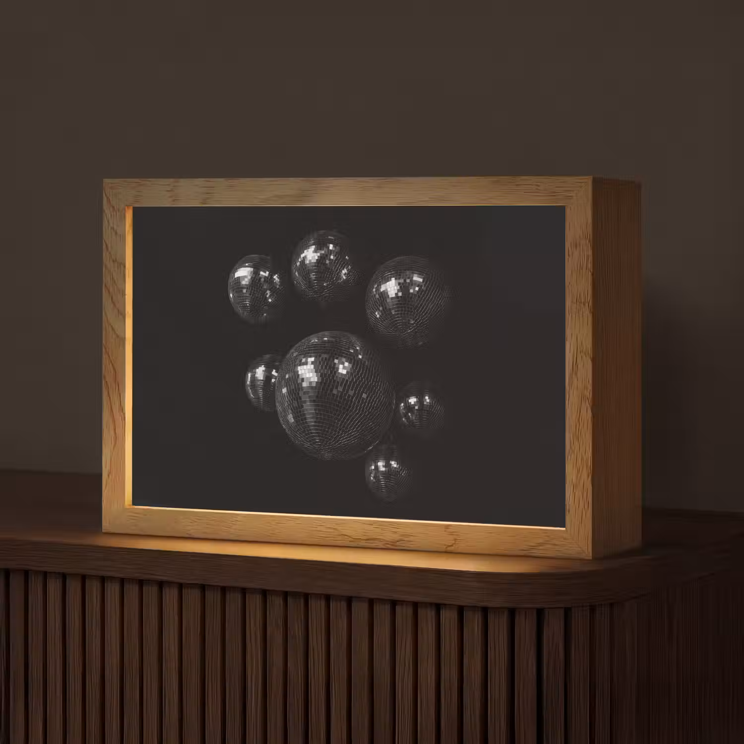 Discoballen - Minimalistisch - Zwart Light Box met kabel (Tafellamp) klein -z3d_website