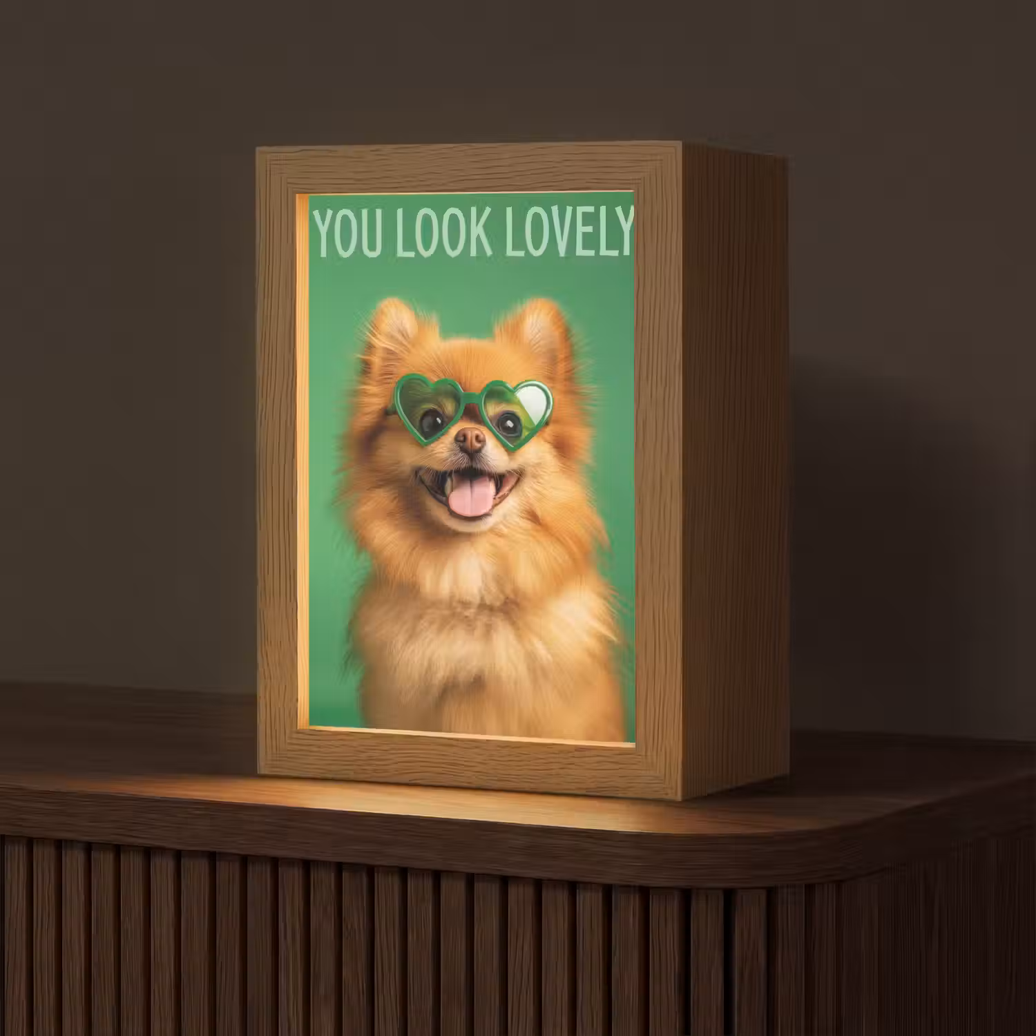 Hond - Zonnebril - Valentijn - Love Light Box met kabel (Tafellamp) klein -z3d_website