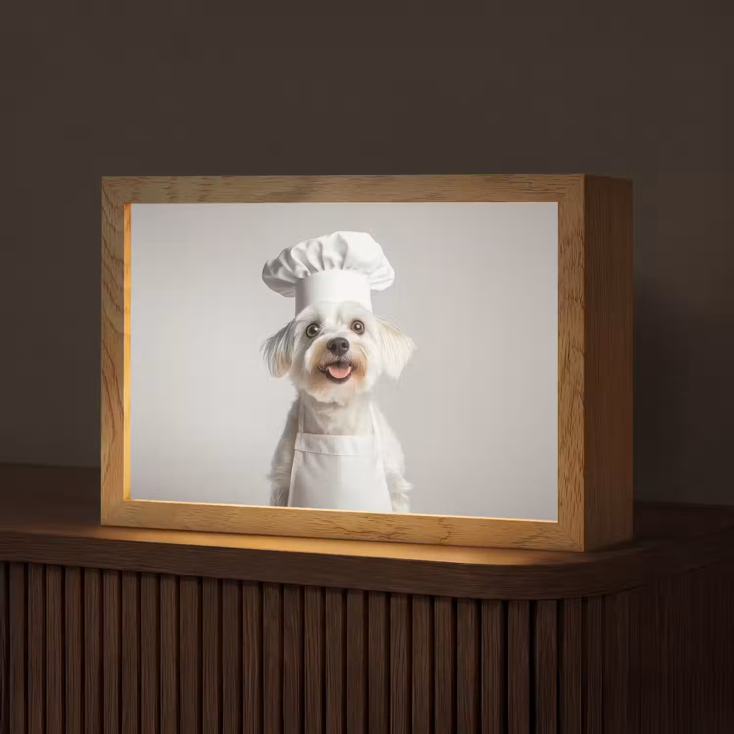 Hond - Wit - Kok Light Box met kabel (Tafellamp) klein -z3d_website