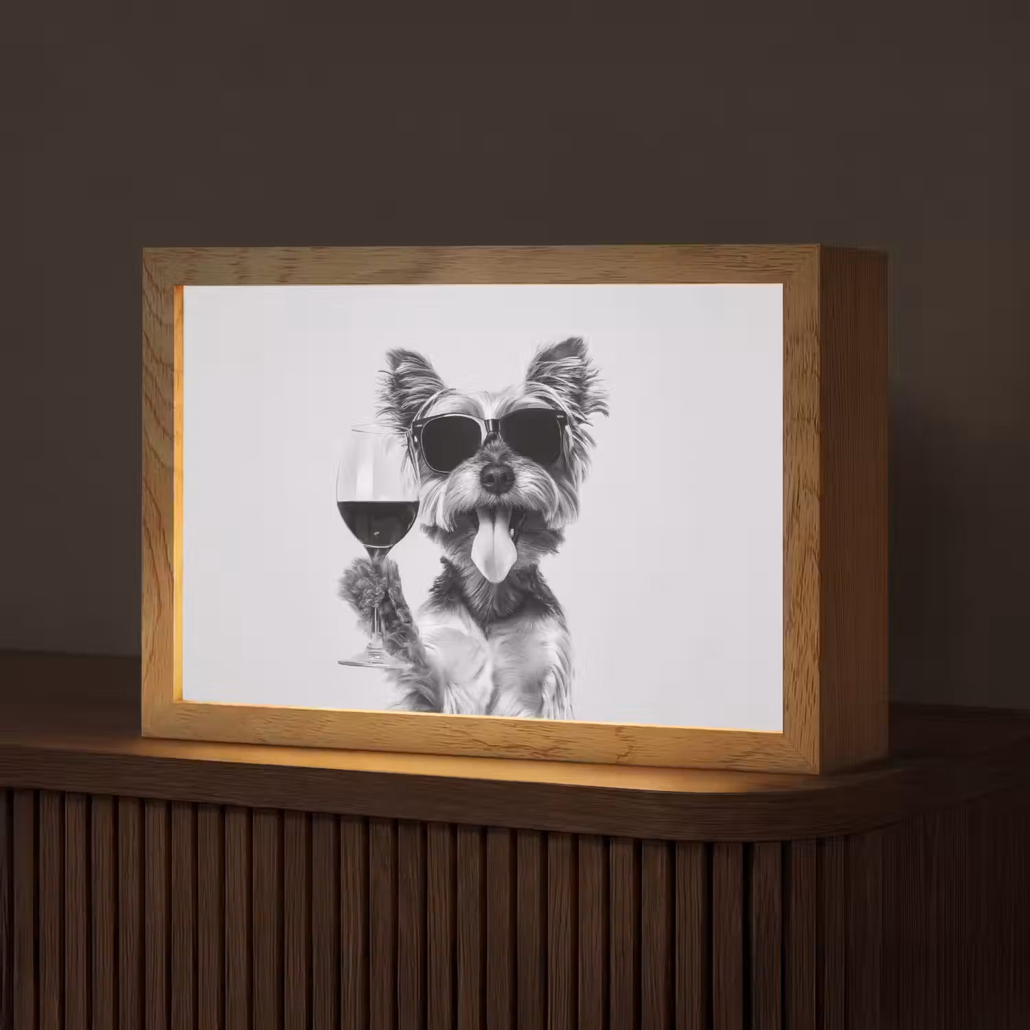 Hondje - Wijnglas - Zonnebril - Enthousiast Light Box met kabel (Tafellamp) klein -z3d_website