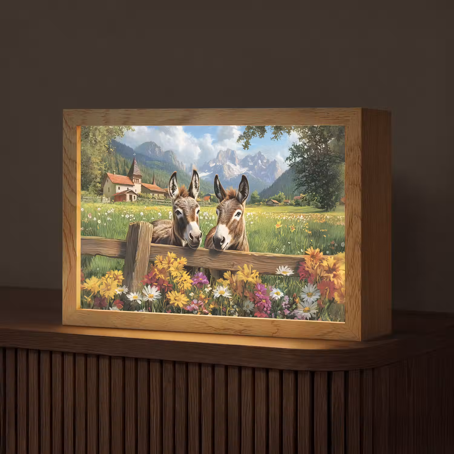 Ezels - Bloemen - Zomers Light Box met kabel (Tafellamp) klein -z3d_website