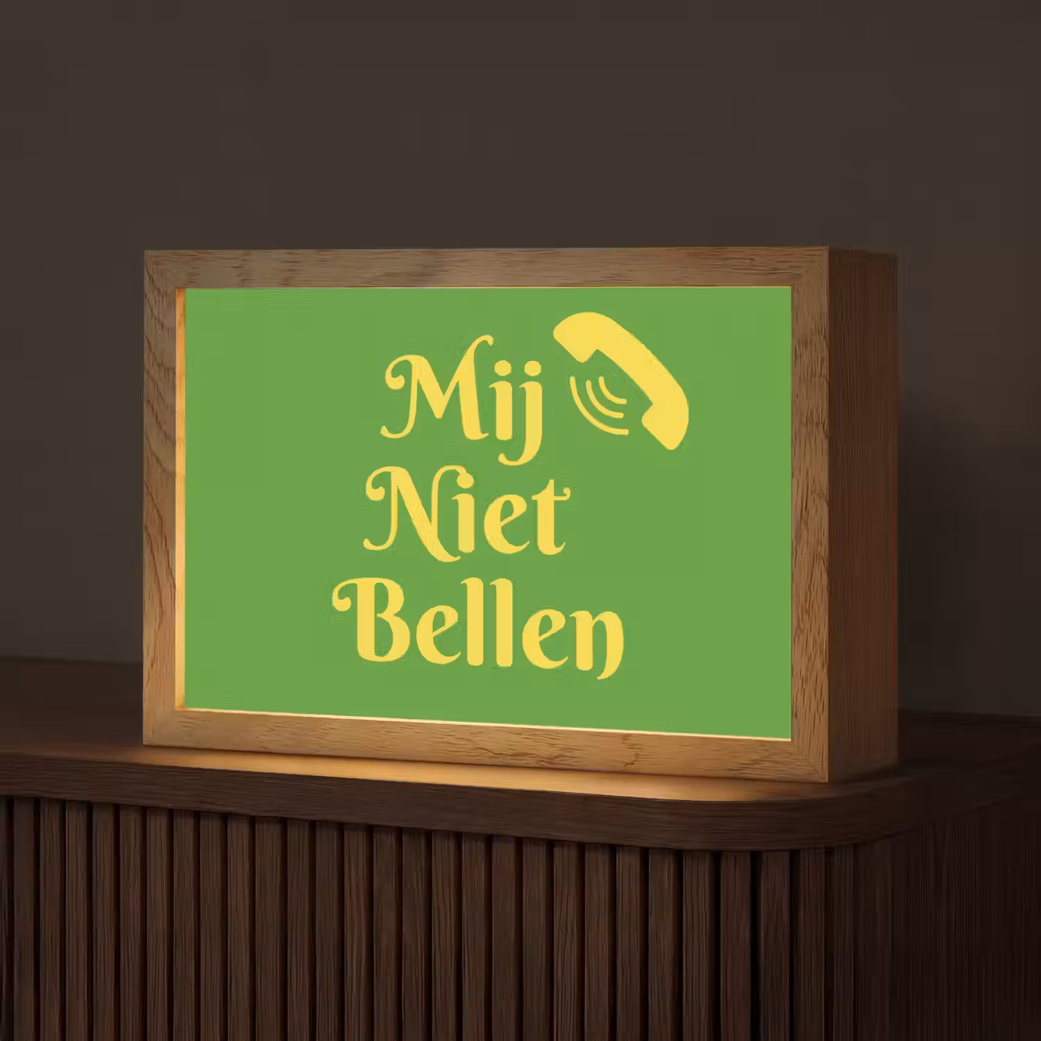 Mij niet bellen - Telefoon - Groen Light Box met kabel (Tafellamp) klein -z3d_website
