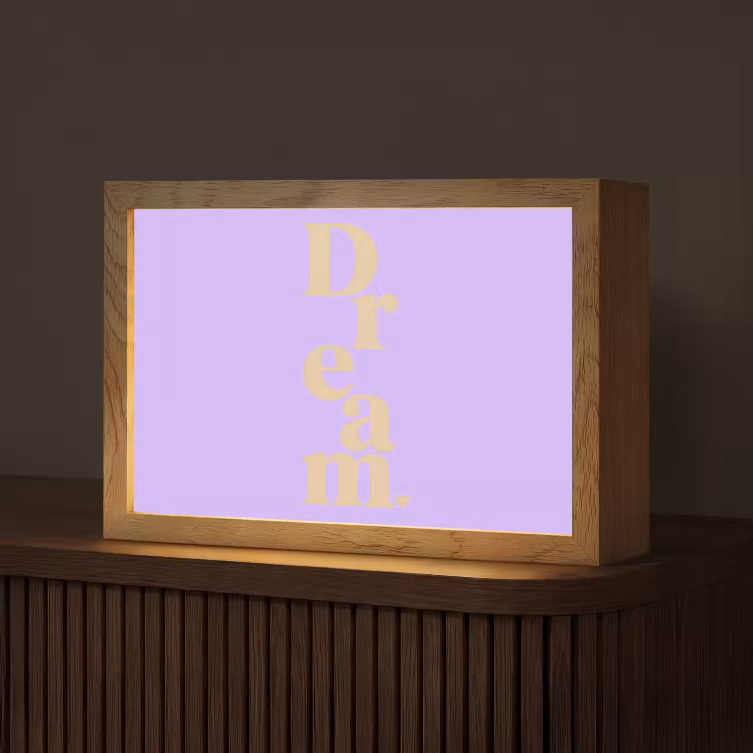 Dream - Paars - Typografisch Light Box met kabel (Tafellamp) klein -z3d_website