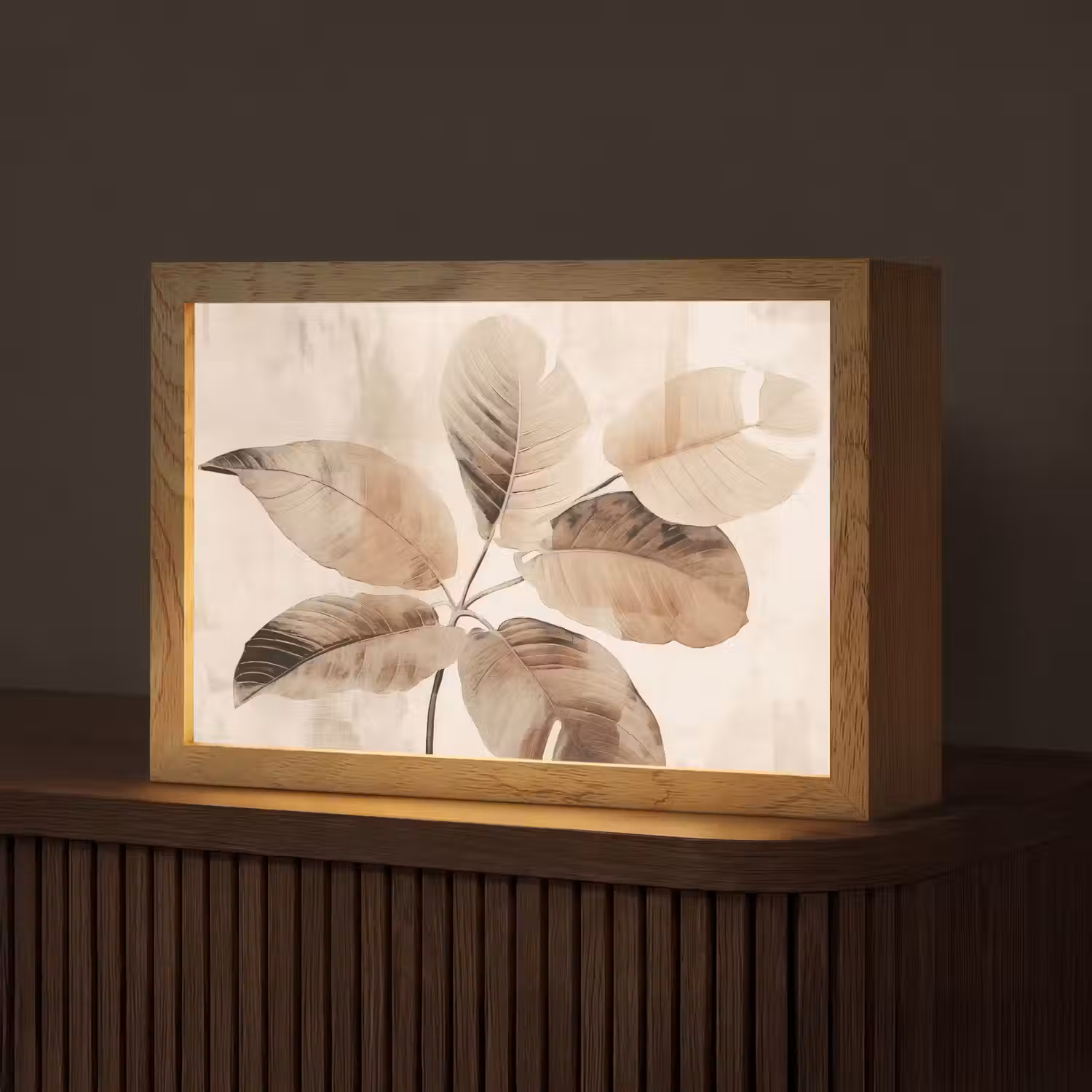 Gedroogde plant - Natuur - Bruin - Planten Light Box met kabel (Tafellamp) klein -z3d_website