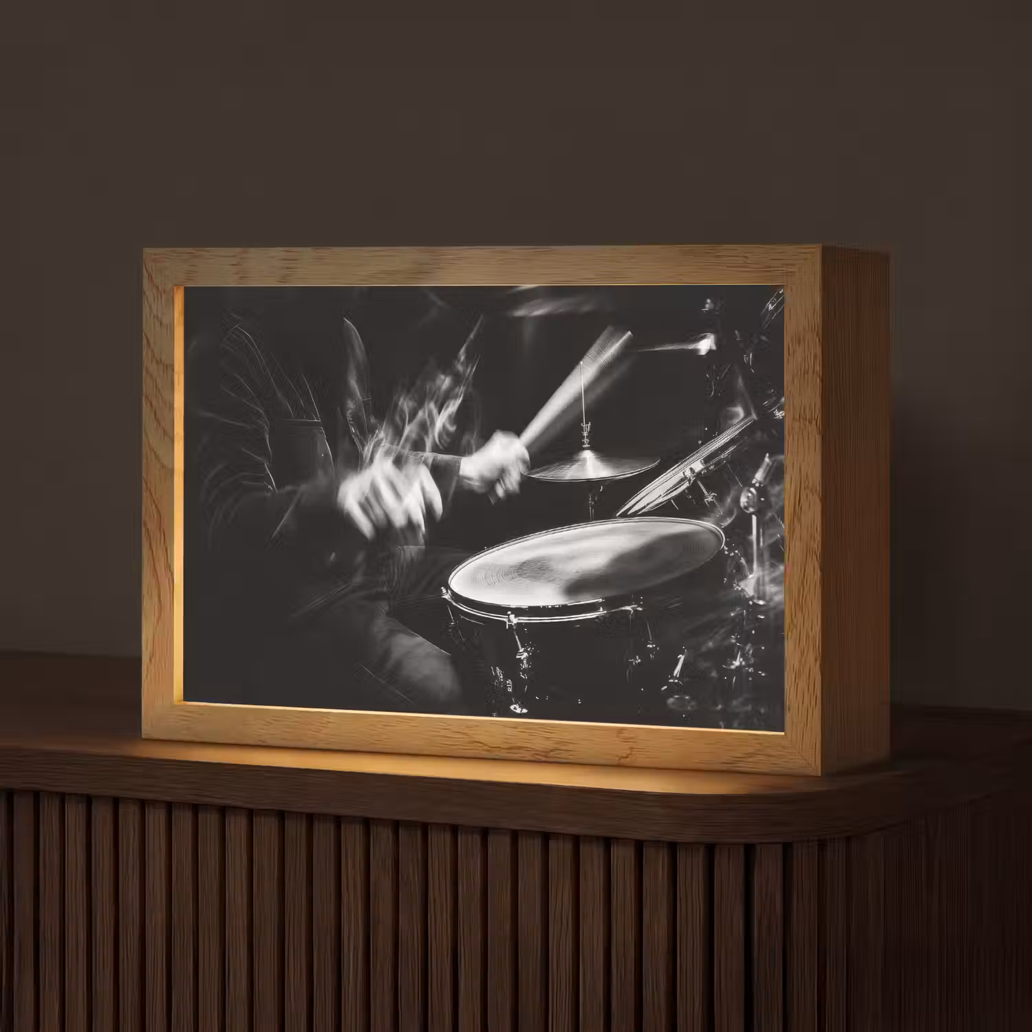 Drummer - Zwart - Drumstel Light Box met kabel (Tafellamp) klein -z3d_website