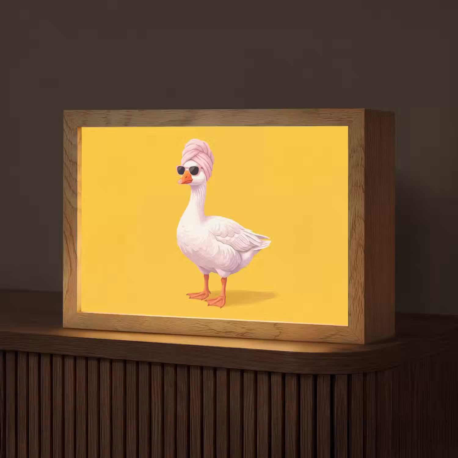 Eend - Zonnebril - Geel Light Box met kabel (Tafellamp) klein -z3d_website