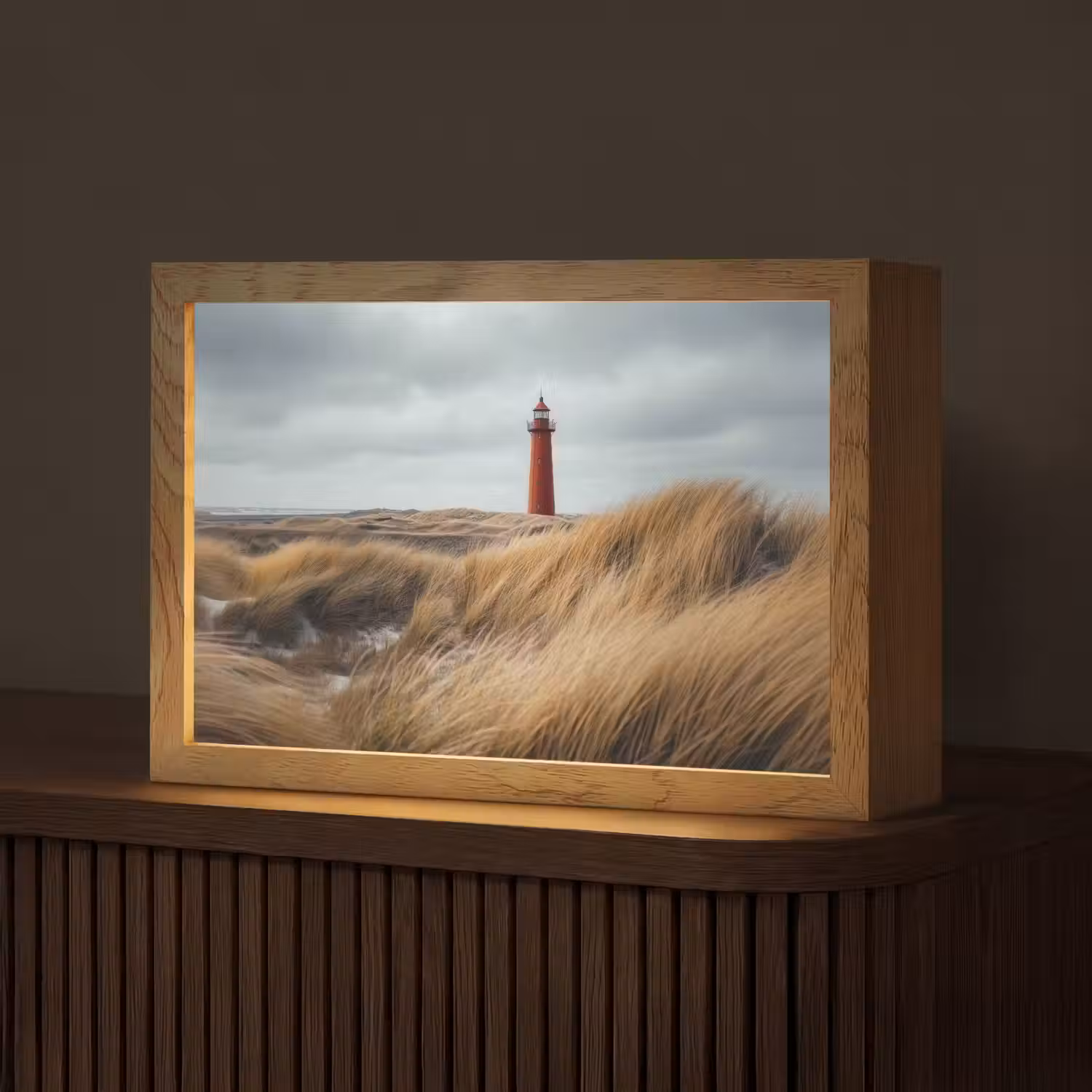 Duinen - Vuurtoren - Rood - Lucht Light Box met kabel (Tafellamp) klein -z3d_website