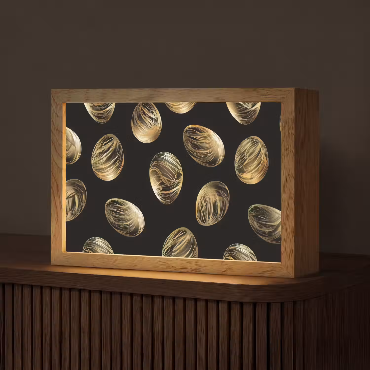 Eieren - Goud - Patroon Light Box met kabel (Tafellamp) klein -z3d_website
