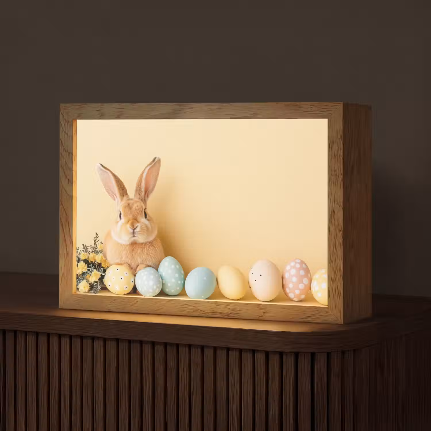 Eieren - Konijn - Pasteltinten Light Box met kabel (Tafellamp) klein -z3d_website