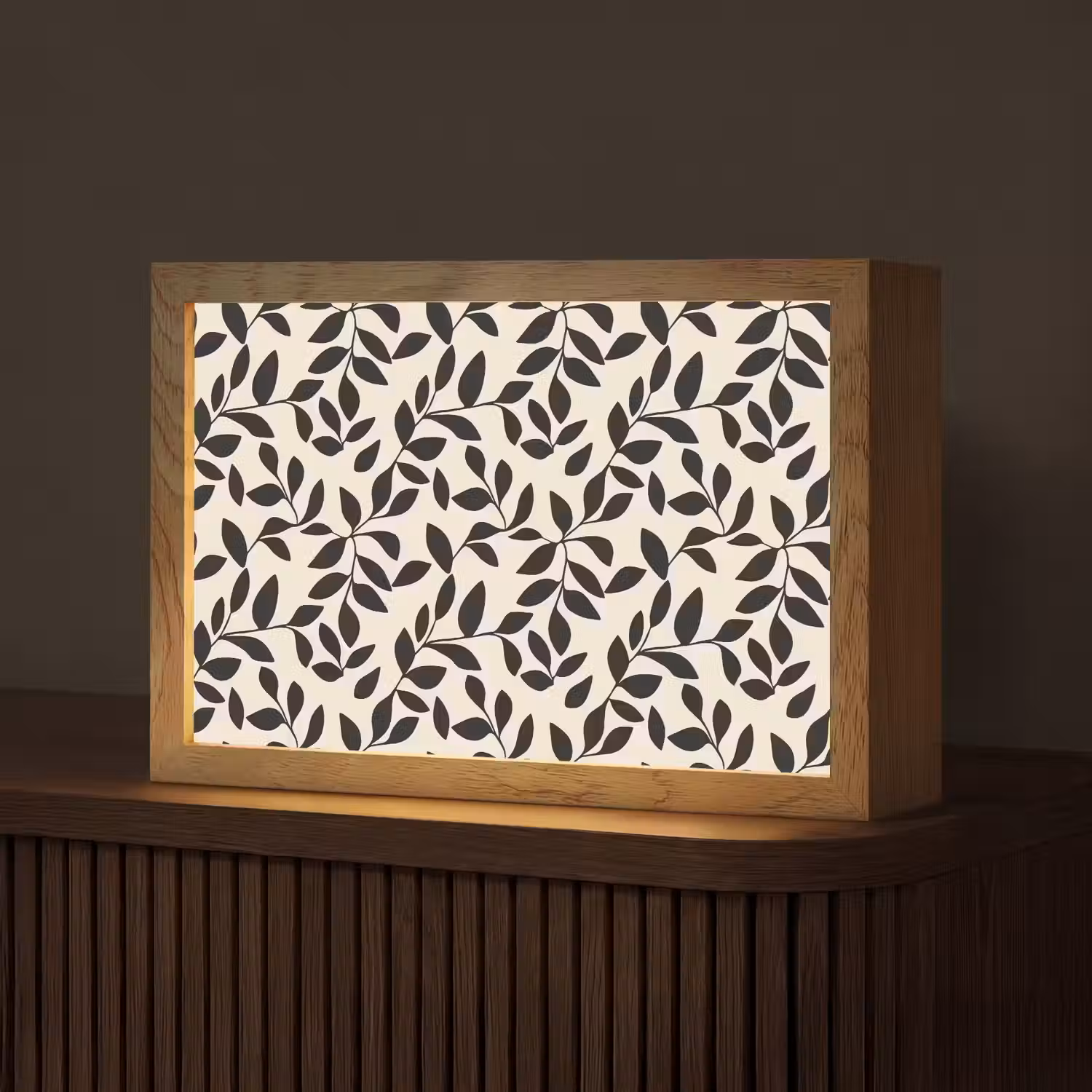 Elegant - Patroon - Zwart - Beige Light Box met kabel (Tafellamp) klein 924 -z3d_website