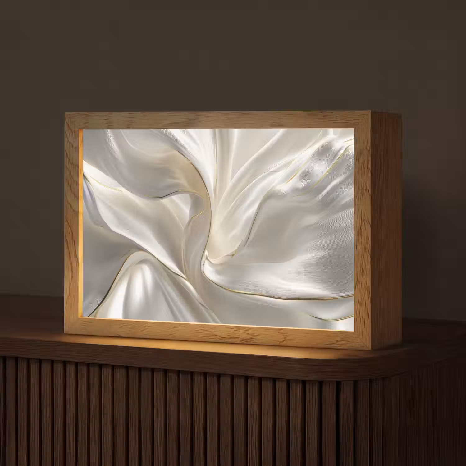 Stof - Plooien - Goud Light Box met kabel (Tafellamp) klein -z3d_website