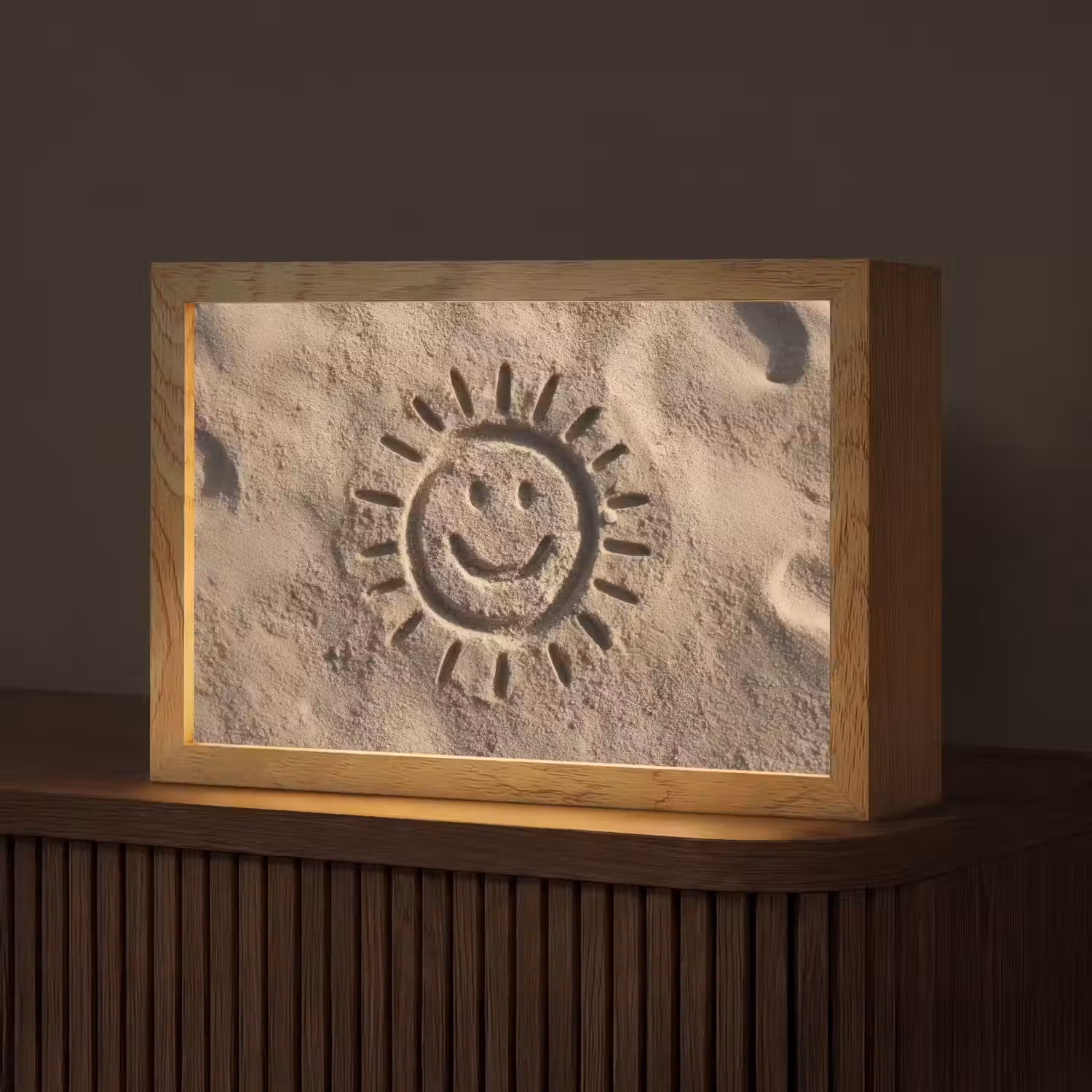 Gezichtje - Zon - Zand - Getekend Light Box met kabel (Tafellamp) klein -z3d_website