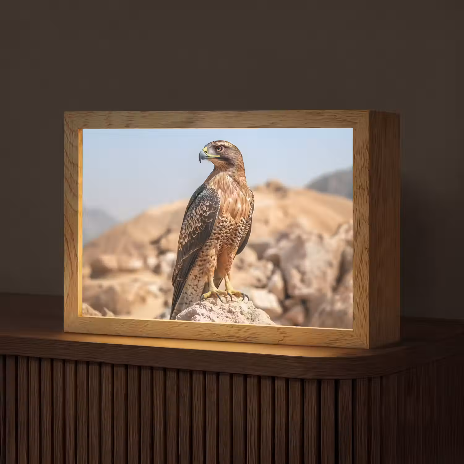 Valk - Vogel - Rots - Macht Light Box met kabel (Tafellamp) klein -z3d_website