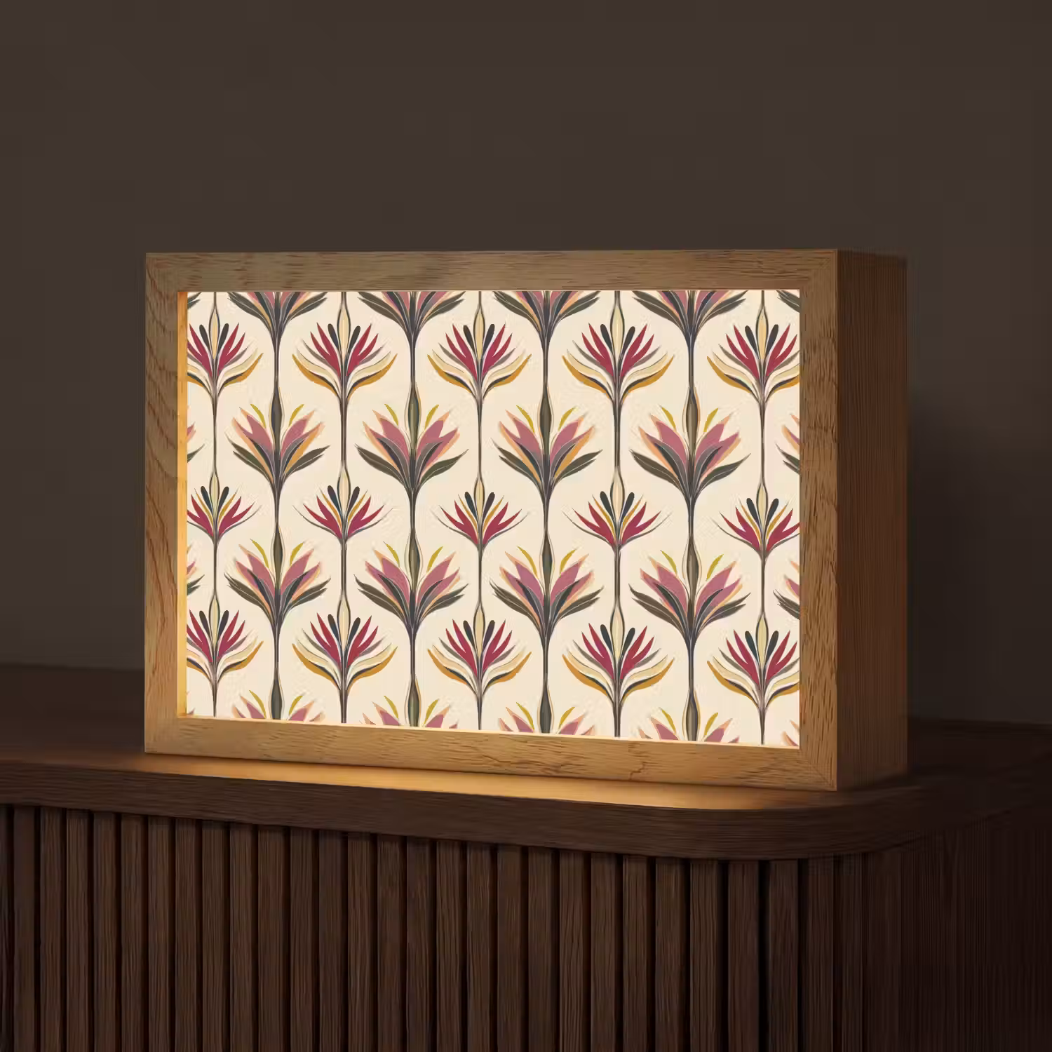 Waaier - Motief - Kleurrijk Light Box met kabel (Tafellamp) klein 924 -z3d_website
