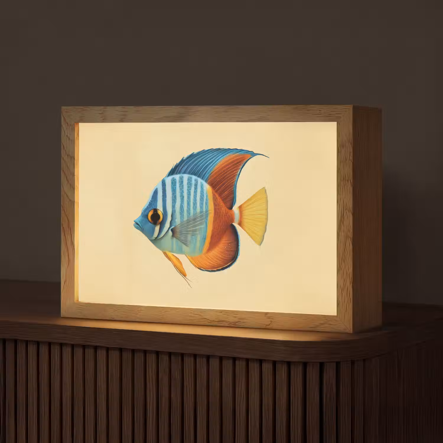 Vis - Vinnen - Blauw - Ogen Light Box met kabel (Tafellamp) klein -z3d_website