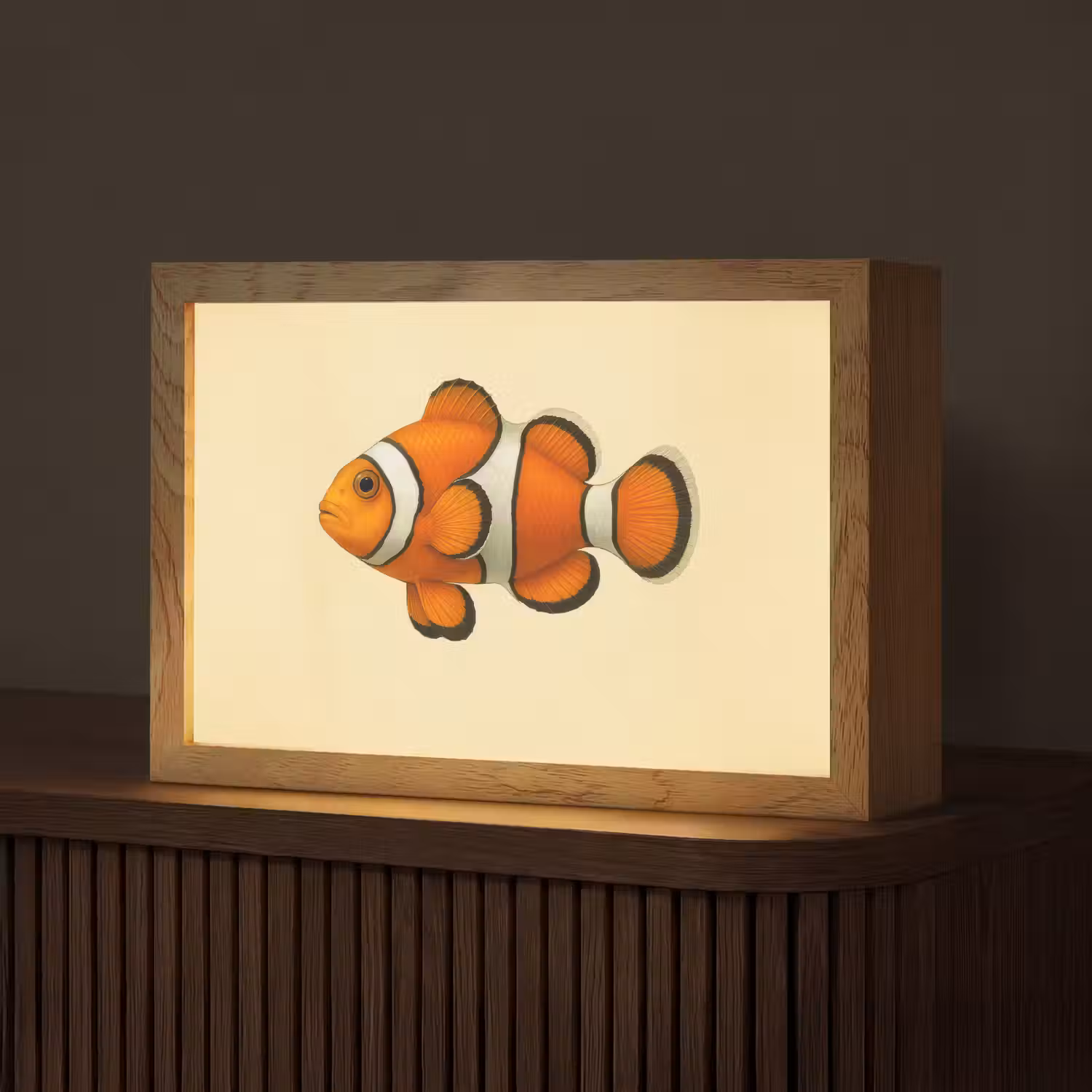 Vis - Oranje - Strepen Light Box met kabel (Tafellamp) klein -z3d_website