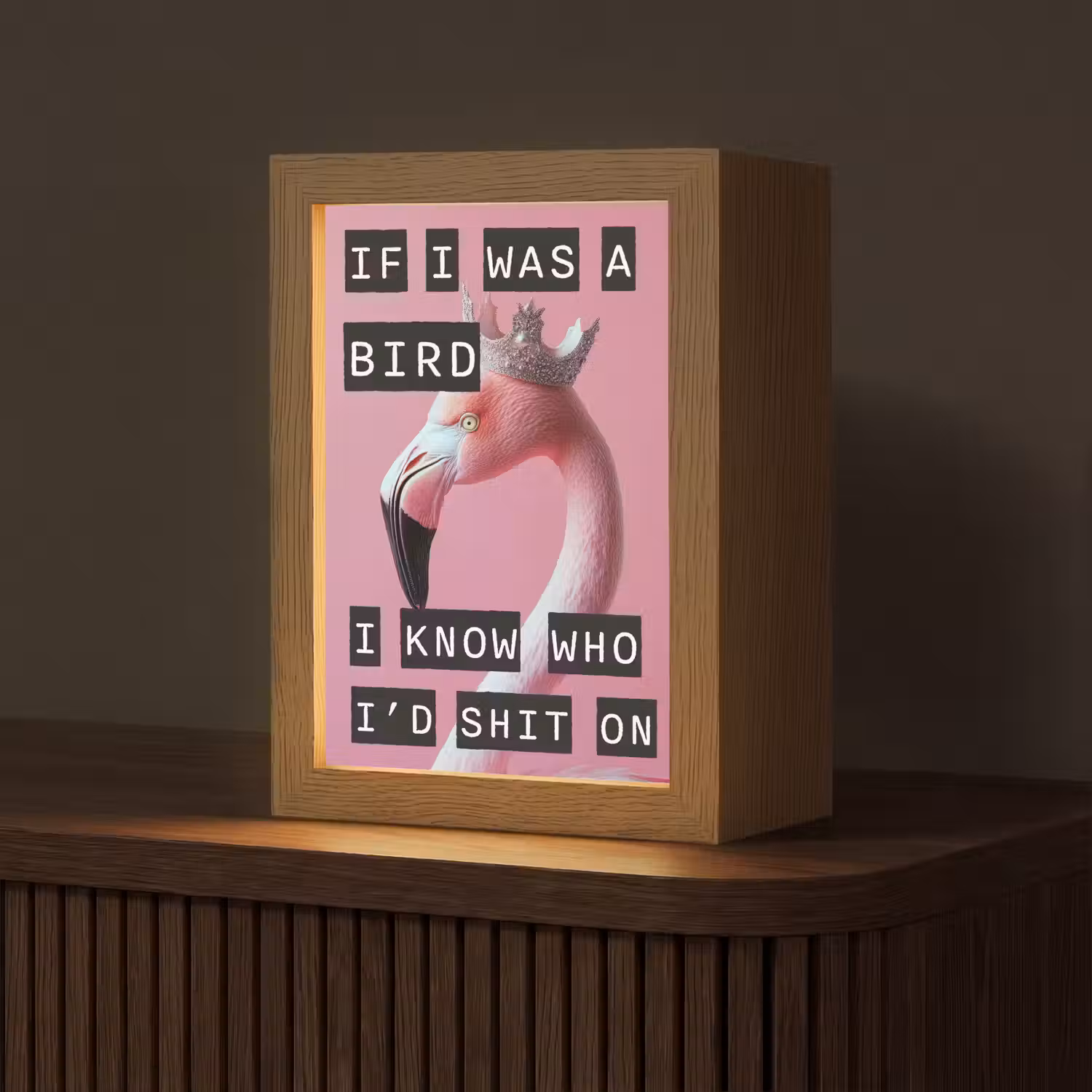 Flamingo - Roze - Vogel - Decoratie Light Box met kabel (Tafellamp) klein -z3d_website