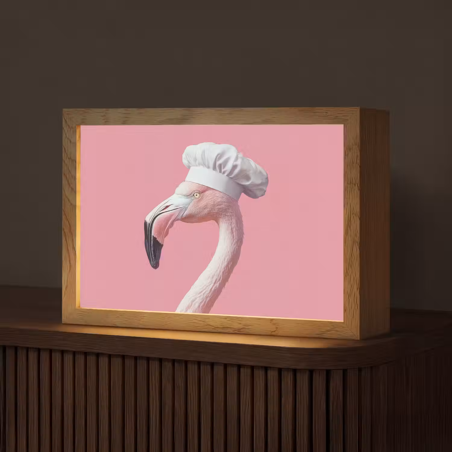 Flamingo - Roze - Koksmuts - Vogel Light Box met kabel (Tafellamp) klein -z3d_website