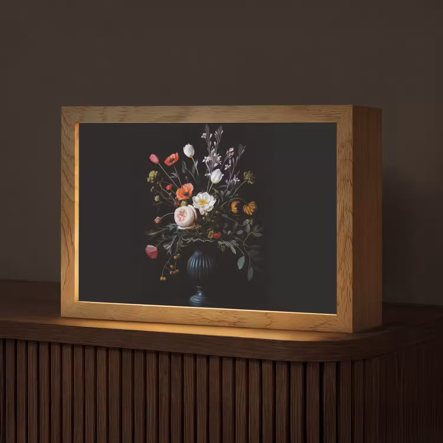 Bloemstuk - Vaas - Zwart Light Box met kabel (Tafellamp) klein -z3d_website