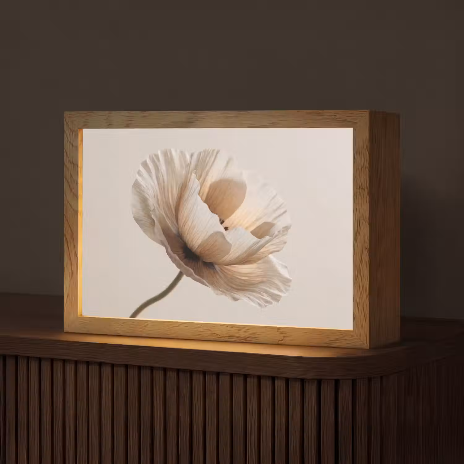 Bloem - Beige - Crème Light Box met kabel (Tafellamp) klein -z3d_website
