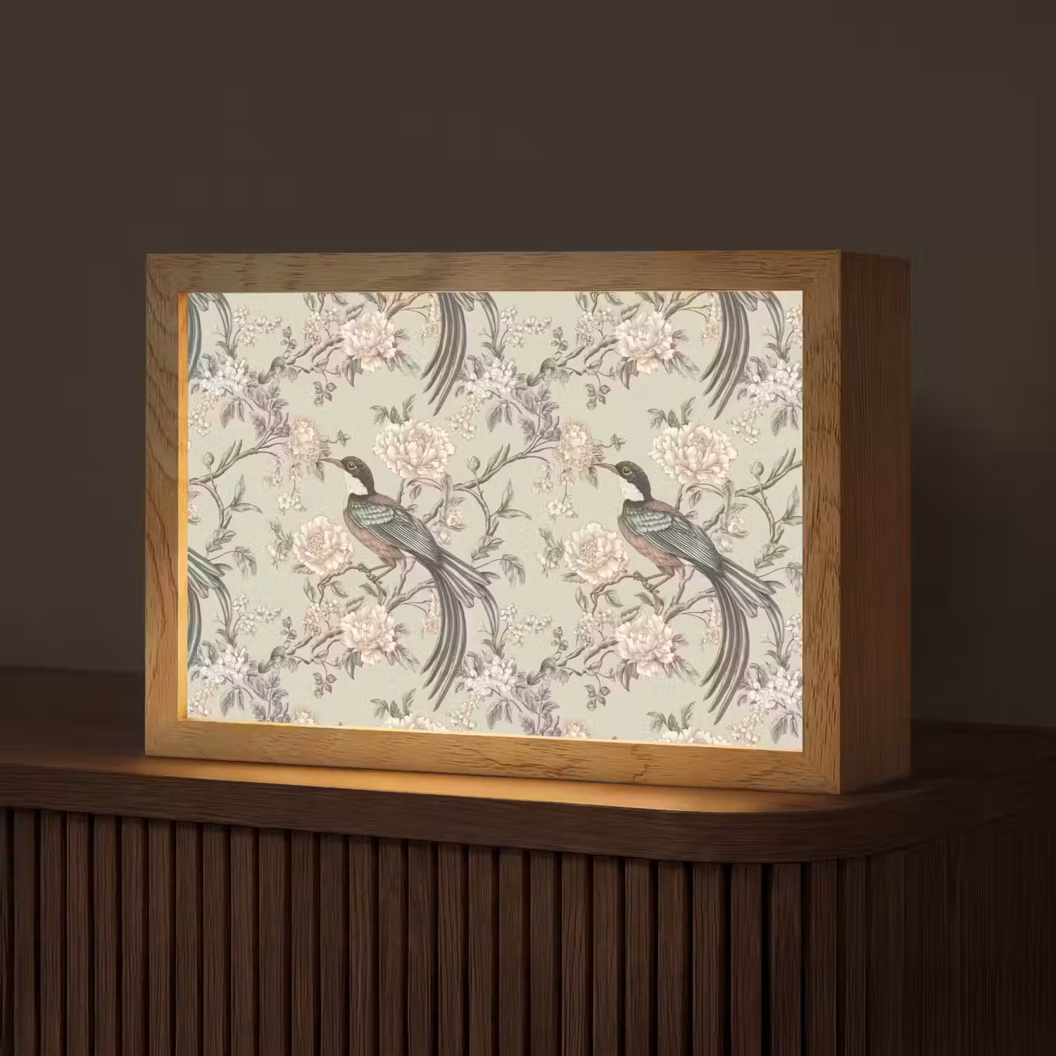 Bloem - Vogel - Kleurrijk Light Box met kabel (Tafellamp) klein 924 -z3d_website