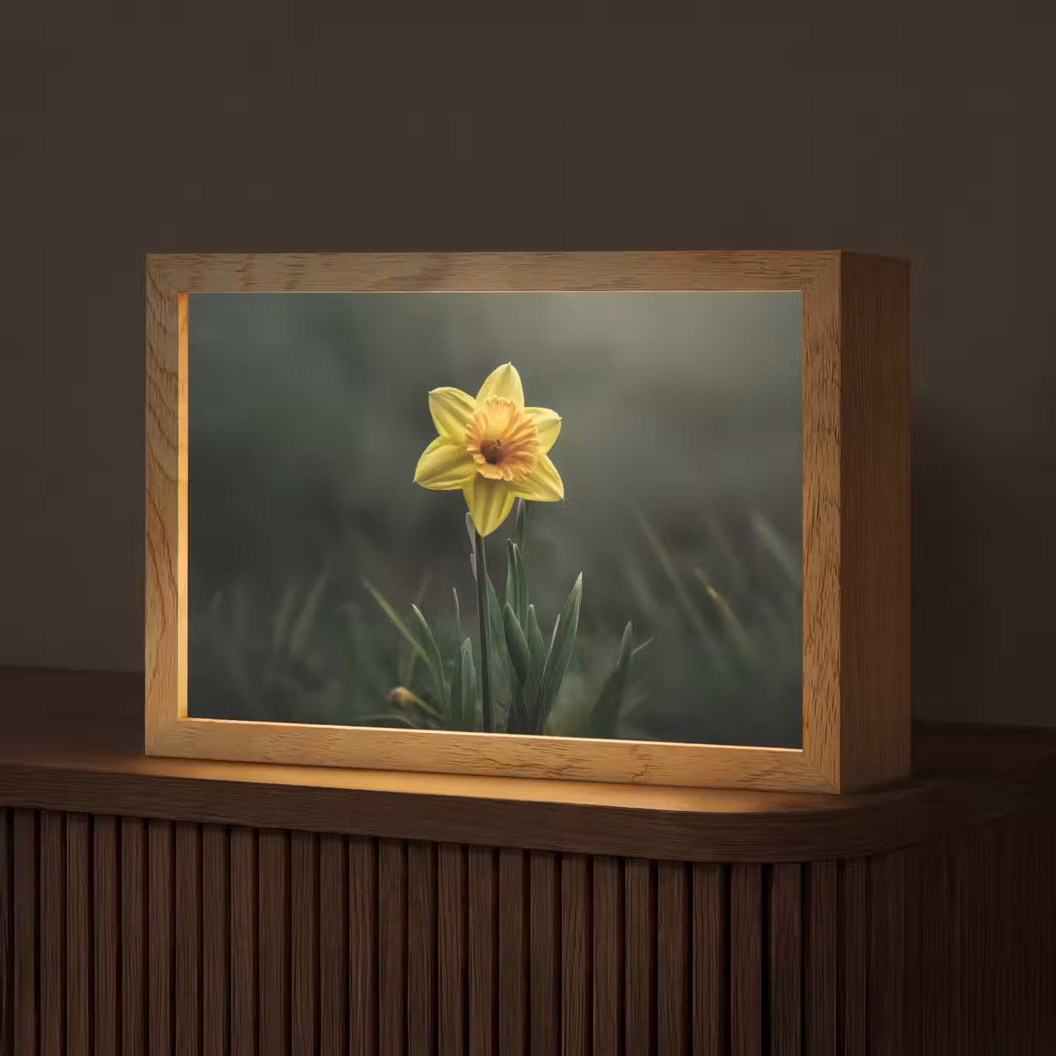Bloem - Narcis - Gras - Geel Light Box met kabel (Tafellamp) klein -z3d_website