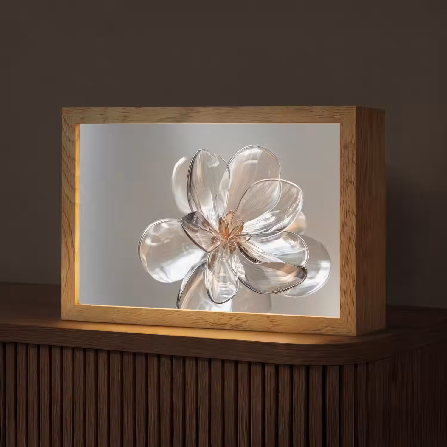 Bloem - Glazen - Doorzichtig Light Box met kabel (Tafellamp) klein -z3d_website