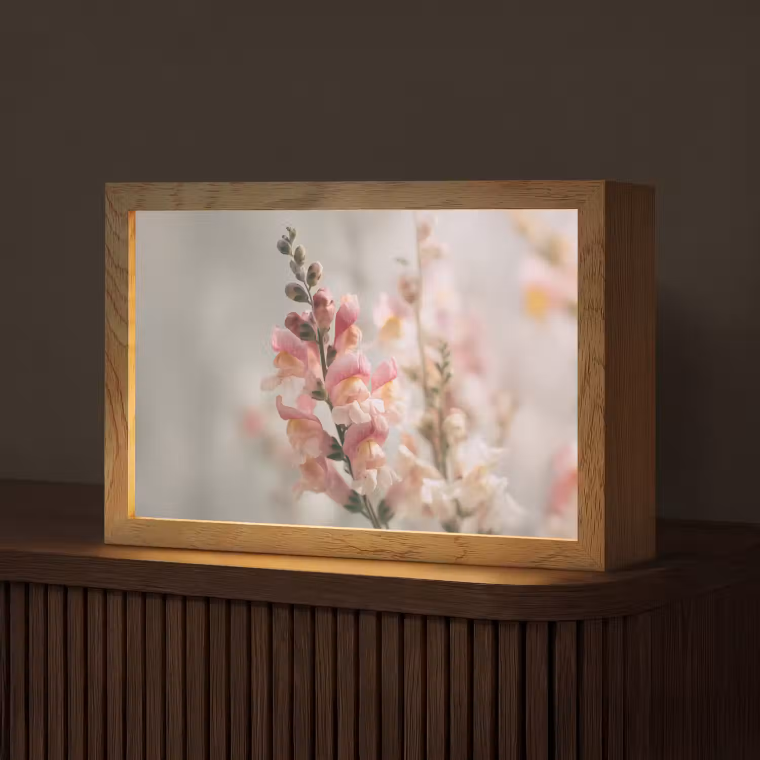 Bloem - Leeuwenbek - Roze - Stengel Light Box met kabel (Tafellamp) klein -z3d_website