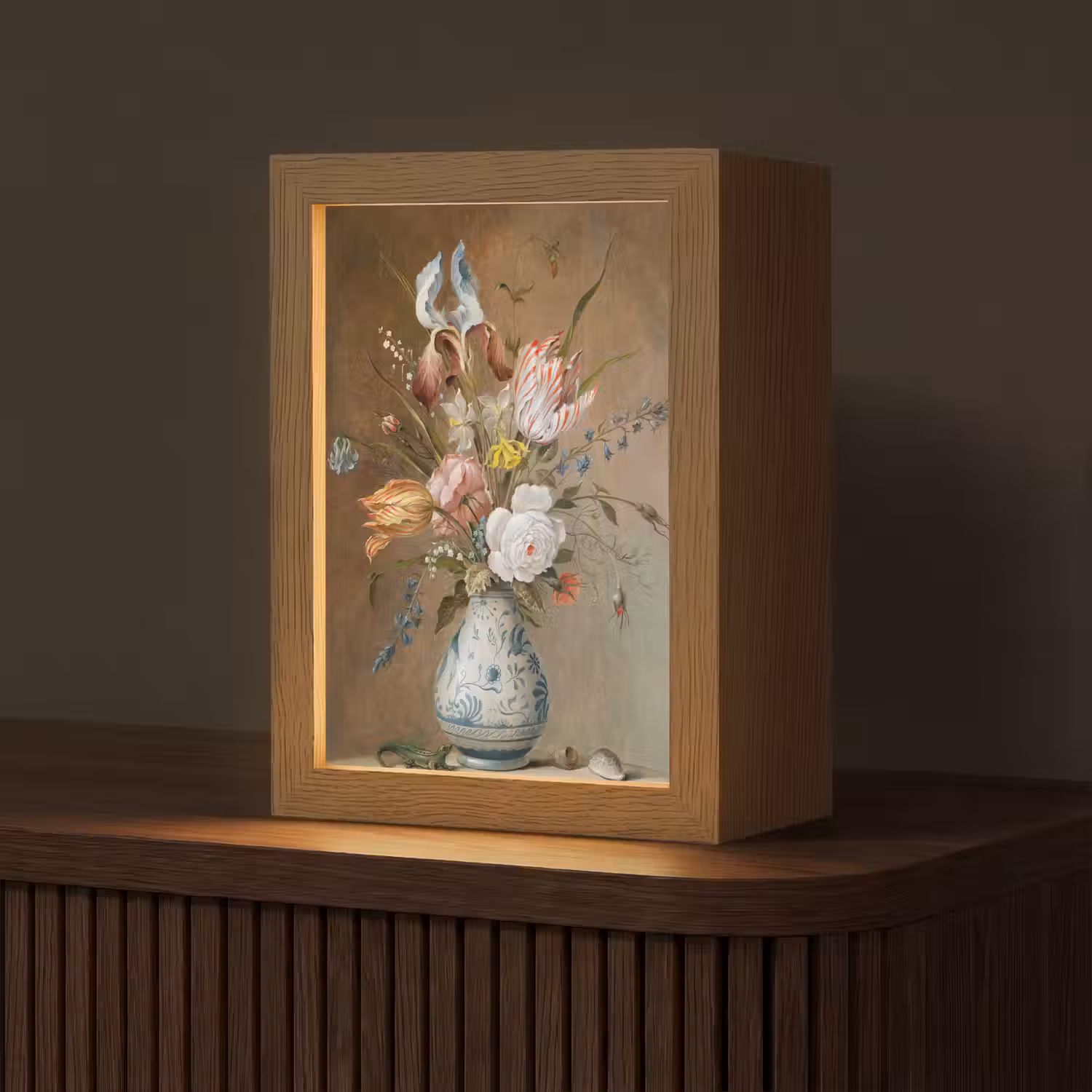 Bloemstilleven - Balthasar van der Ast - Oude Meesters Light Box met kabel (Tafellamp) klein -z3d_website