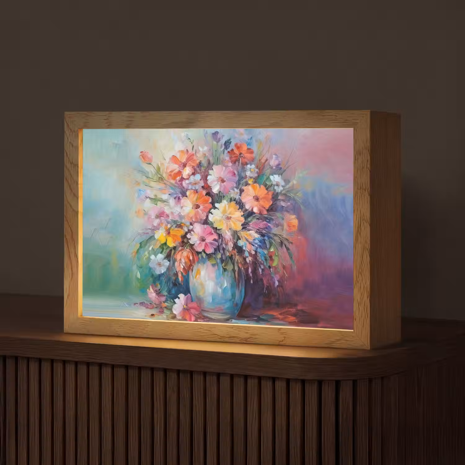 Bloemen - Kunst - Schilderij - Lente - Boeket Light Box met kabel (Tafellamp) klein -z3d_website