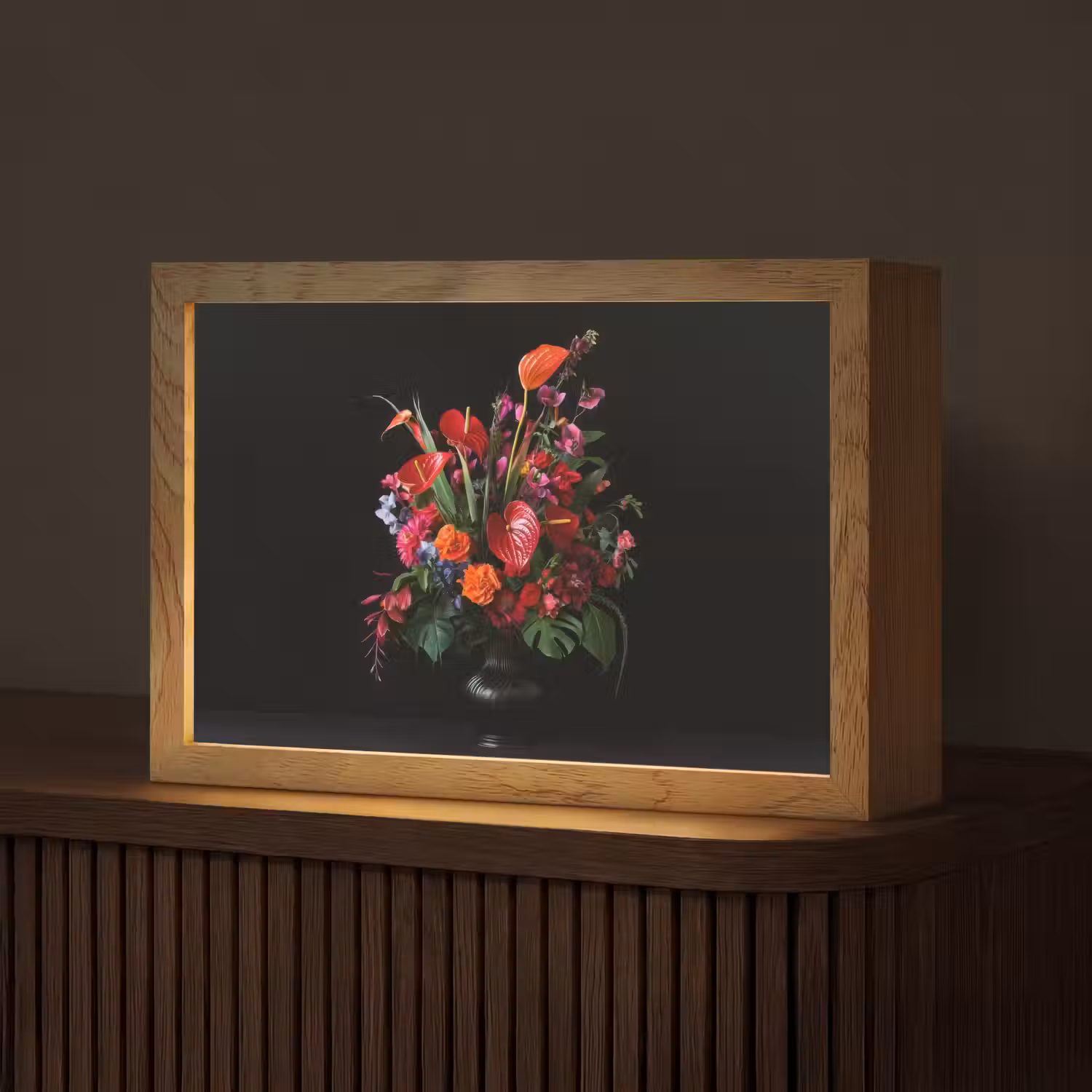 Bloemen - Boeket - Sierlijk Light Box met kabel (Tafellamp) klein -z3d_website