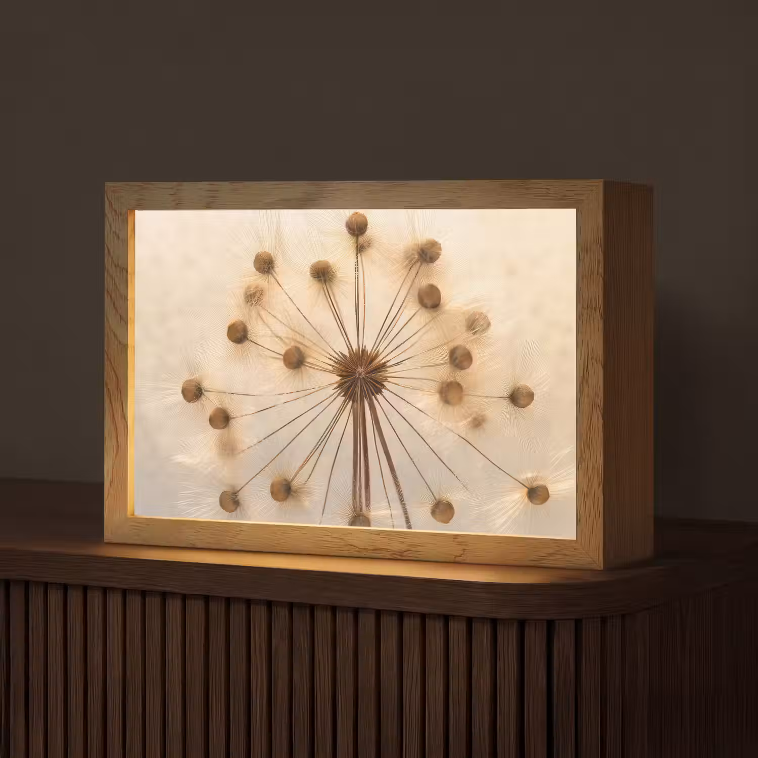 Bloemen - Bruin - Planten - Botanisch Light Box met kabel (Tafellamp) klein -z3d_website
