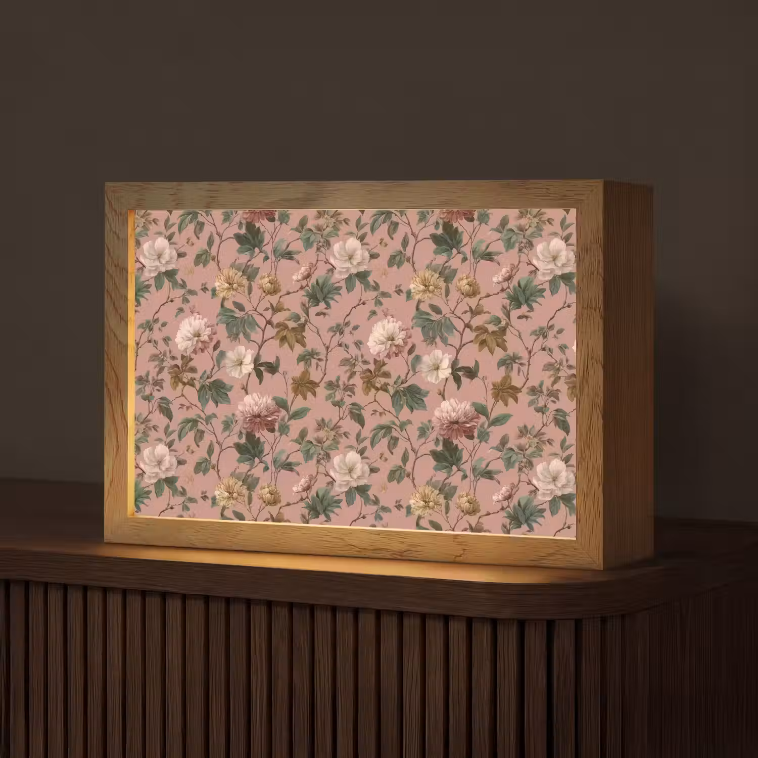 Bloemen - Klassiek - Roze Light Box met kabel (Tafellamp) klein 924 -z3d_website