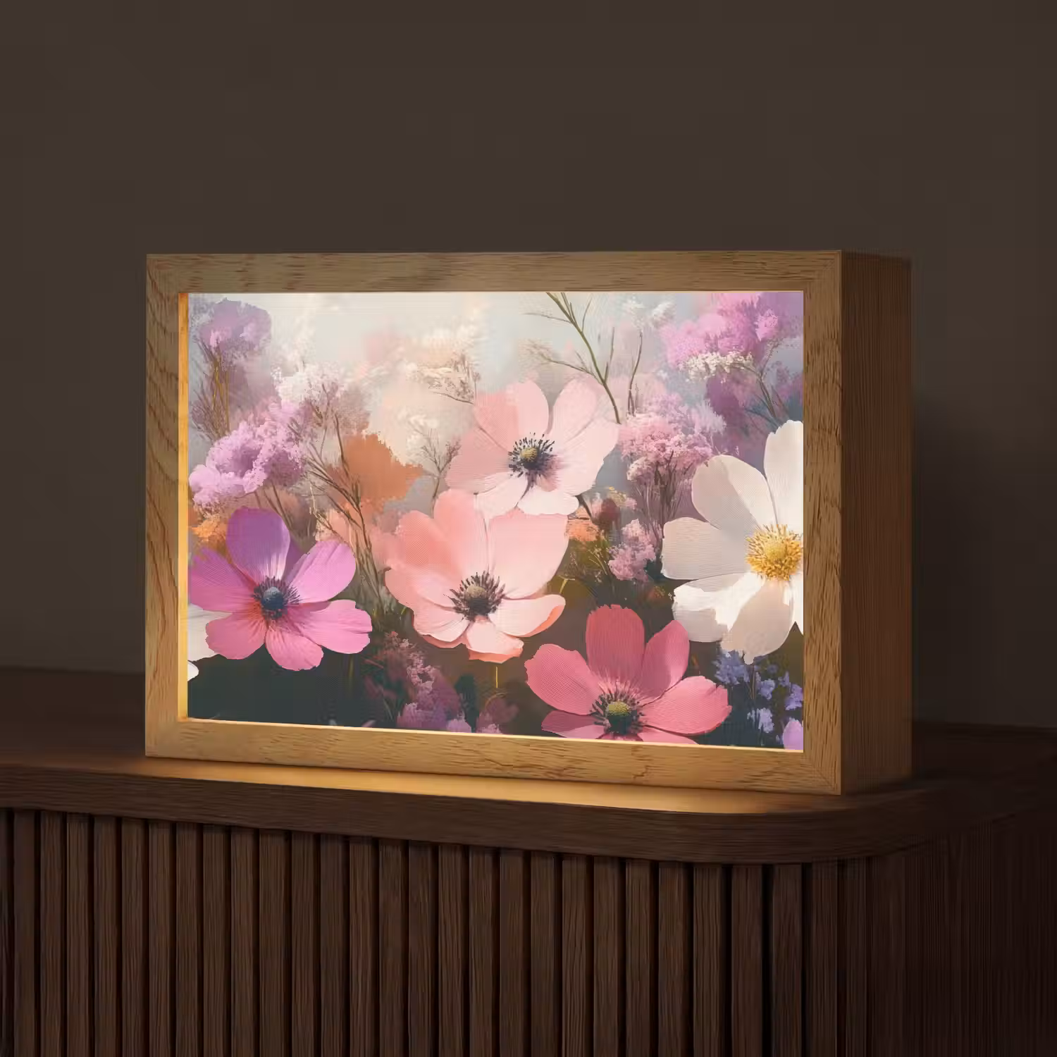 Bloemen - Kleurrijk - Bloei Light Box met kabel (Tafellamp) klein -z3d_website