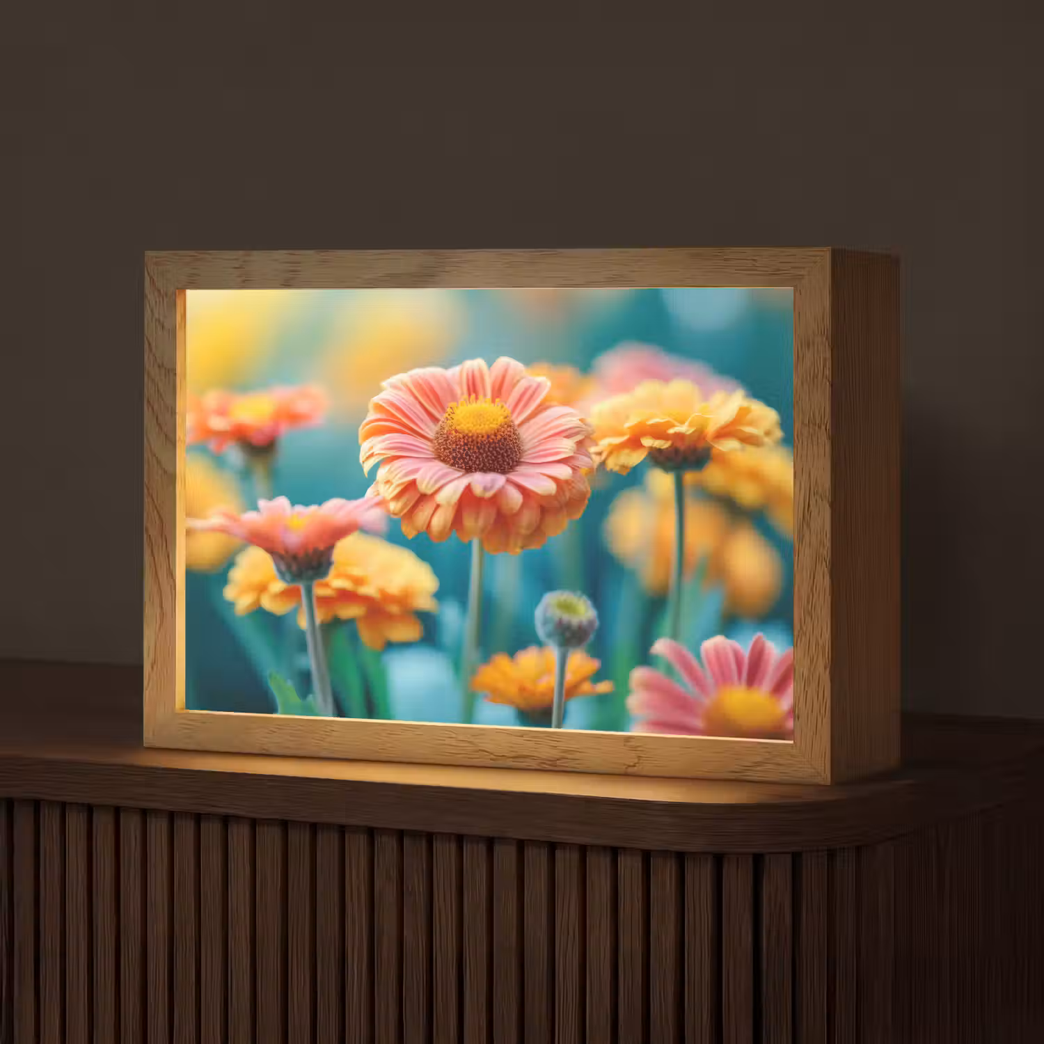 Bloemen - Kleurrijk - Natuur - Gerbera Light Box met kabel (Tafellamp) klein -z3d_website