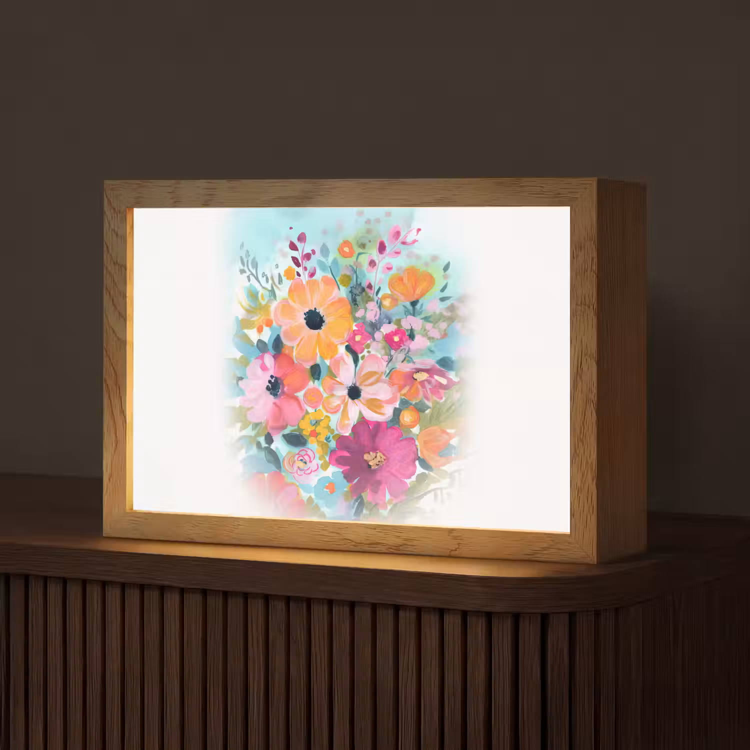 Bloemen - Kleuren - Boeket - Natuur Light Box met kabel (Tafellamp) klein -z3d_website