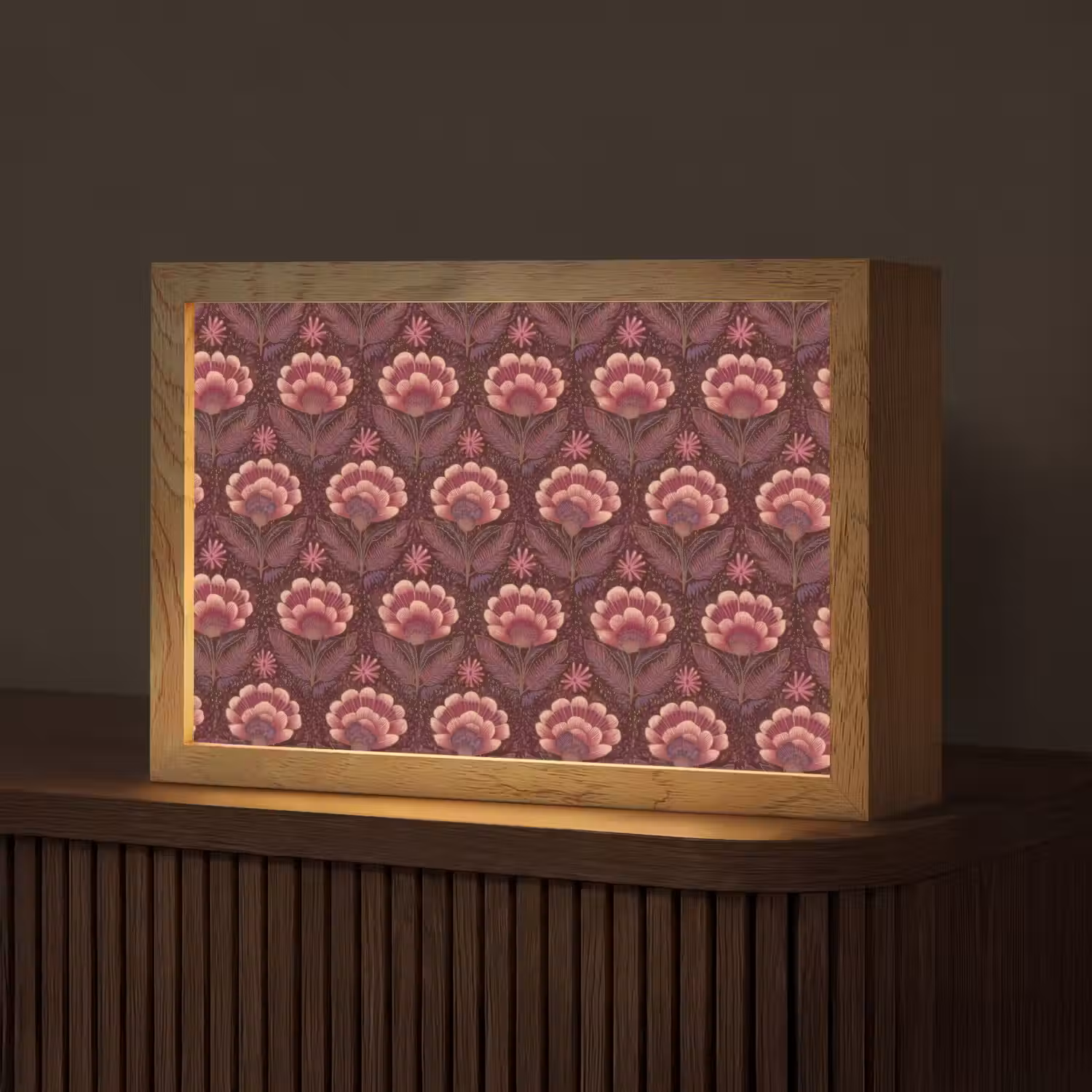 Bloemen - Waaier - Paars Light Box met kabel (Tafellamp) klein 924 -z3d_website